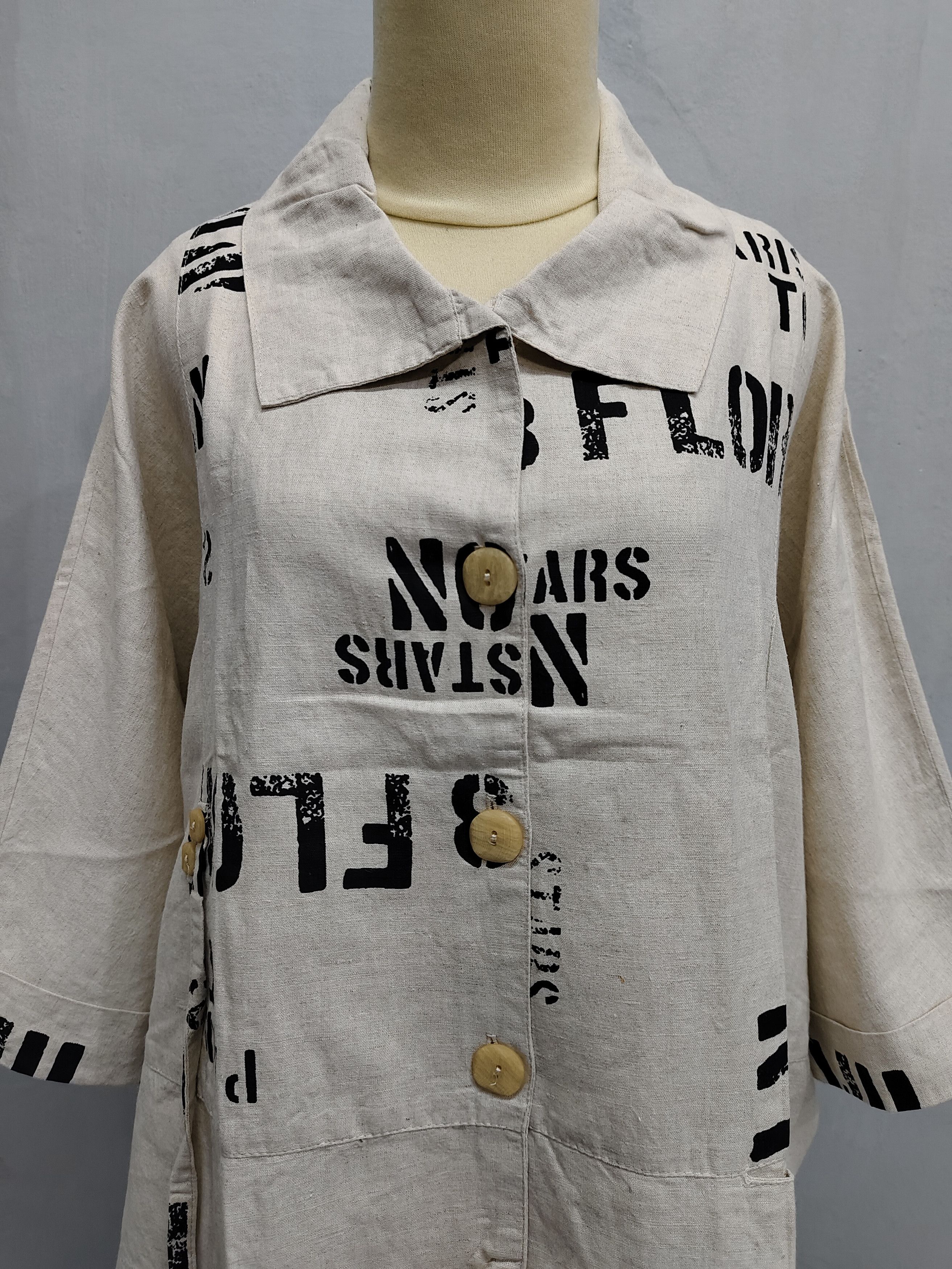 Other 90s One O One Paris-Typography Industrial Cropped Shirt Size M / US 6-8 / IT 42-44 - 2 Thumbnail
