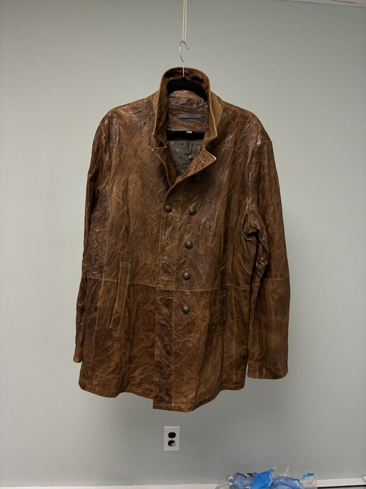 John Varvatos Burnished Double Breasted Coat EU 54 USA 44 Size US L / EU 52-54 / 3 - 13 Thumbnail