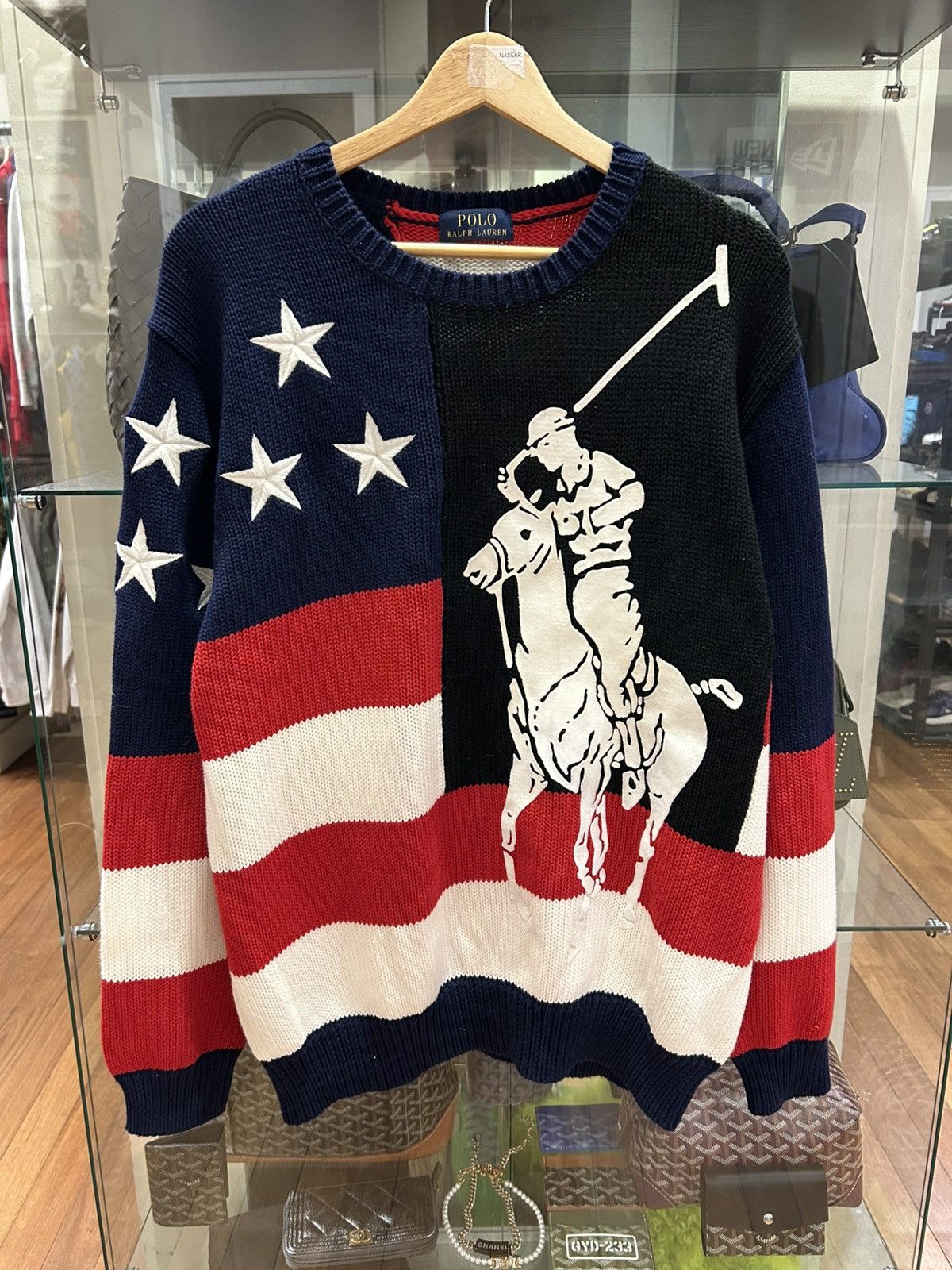 Polo Ralph Lauren Polo Ralph Lauren Flag Knit Sweater Size US L / EU 52-54 / 3 - 1 Thumbnail