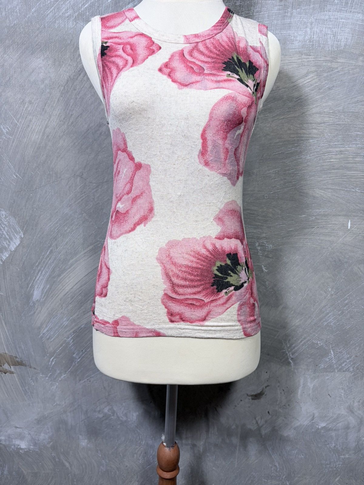Japanese Brand Y2K Clef De Sol Women Rose Pattern Tanktop Size S / US 4 / IT 40 - 3 Thumbnail