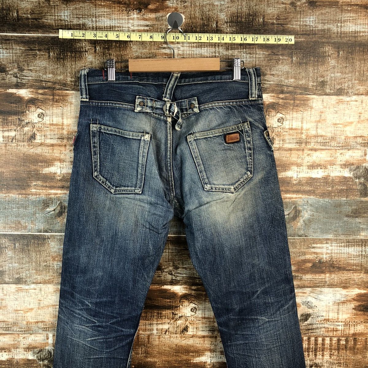Japanese Brand D RNASlang Japan Distressed ripped buckle back Denim #A2154 Size US 30 / EU 46 - 18 Thumbnail