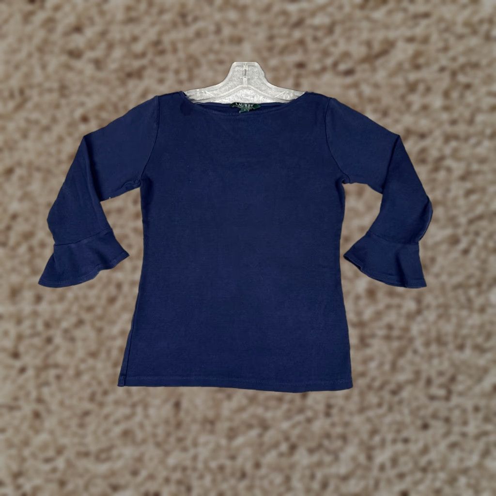 Ralph Lauren VINTAGE Lauren Ralph Lauren Shirt Women Small Blue Cotton Logo 90s Casual Size S / US 4 / IT 40 - 1 Thumbnail