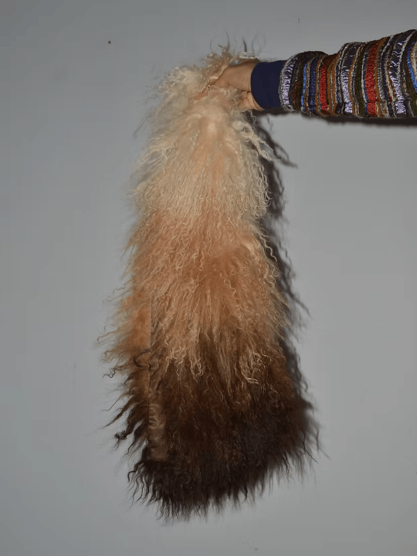 Anna Sui 1990s Ombre Tibetan Lamb Fur Scarf Size ONE SIZE - 3 Thumbnail