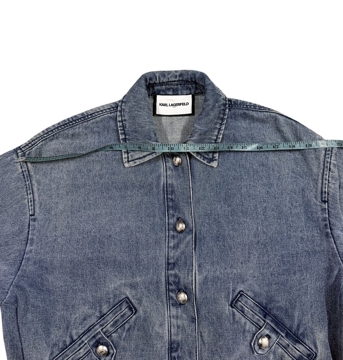 Karl Lagerfeld Authentic💥Karl Lagerfeld Paris Denim Jacket Wash Size S / US 4 / IT 40 - 16 Thumbnail