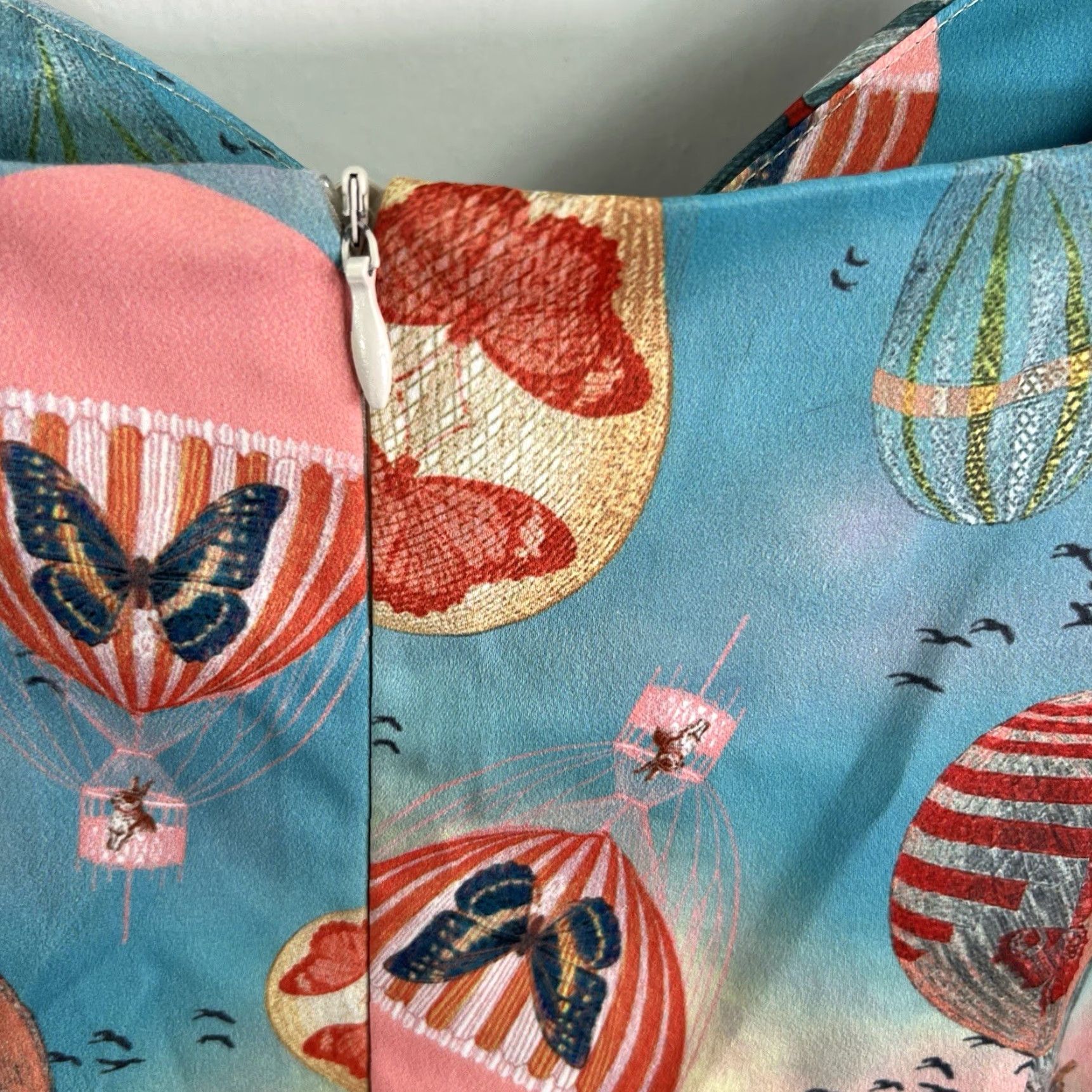 Vintage Voodoo Vixen Hot Air Balloon Butterfly Dress L POCKETS Swing 50s Retro Style Size L / US 10 / IT 46 - 7 Thumbnail