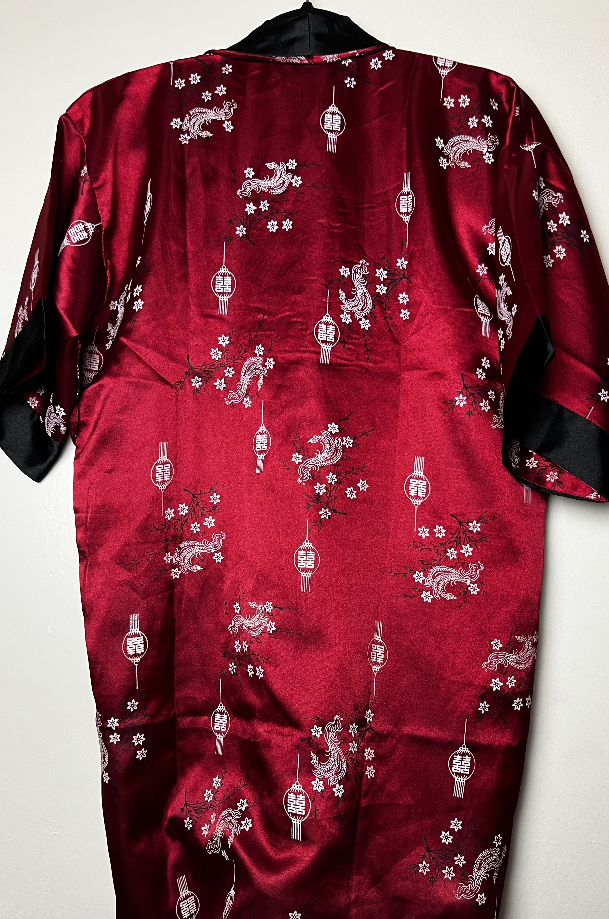 Vintage Vintage Oriental Double Sided Reversible Dragon Kimono Robe Size ONE SIZE - 7 Thumbnail