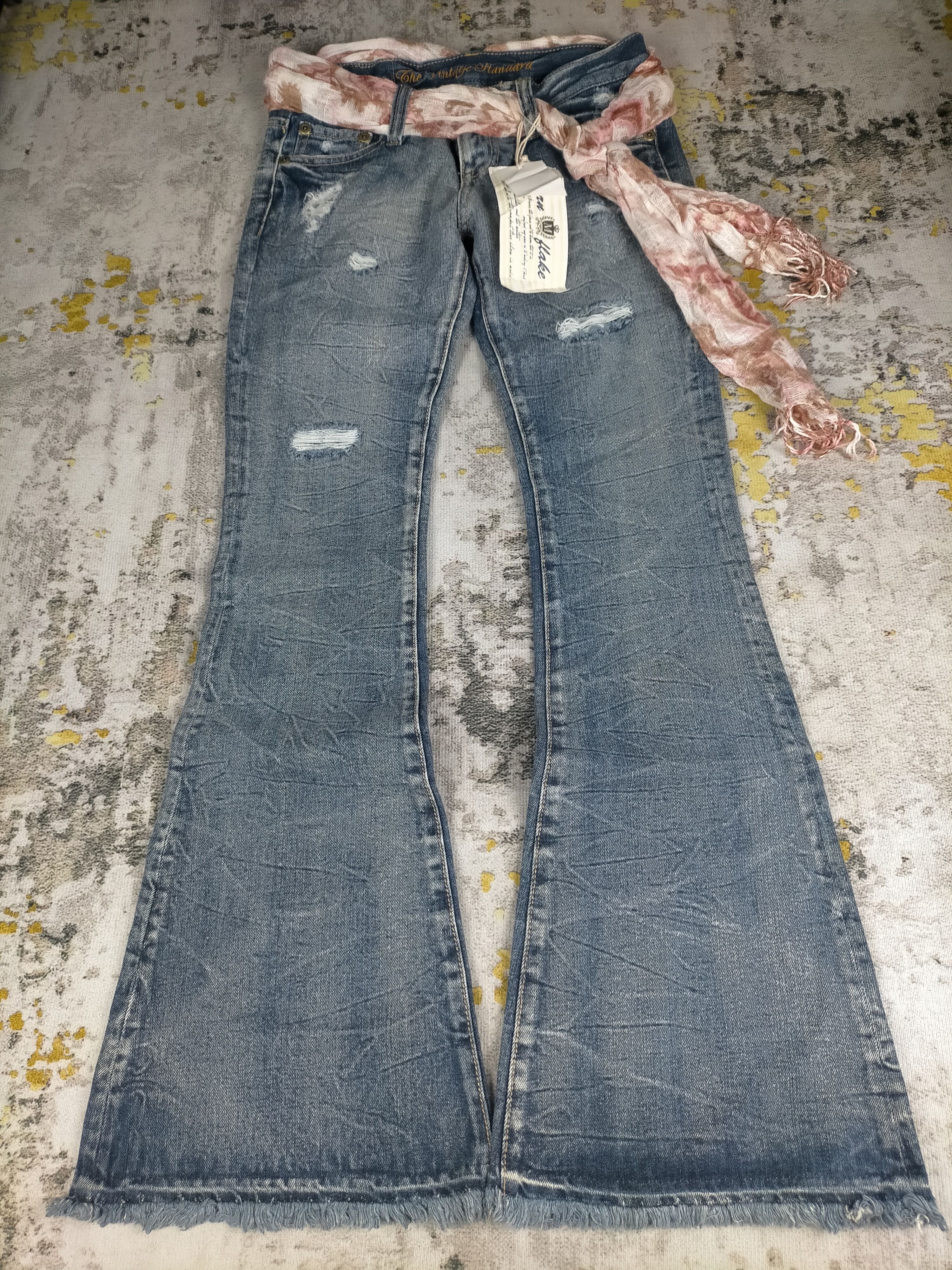 Tornado Mart Vintage Like New Super Flare Distressed Washed Jeans Size 28" / US 6 / IT 42 - 1 Thumbnail
