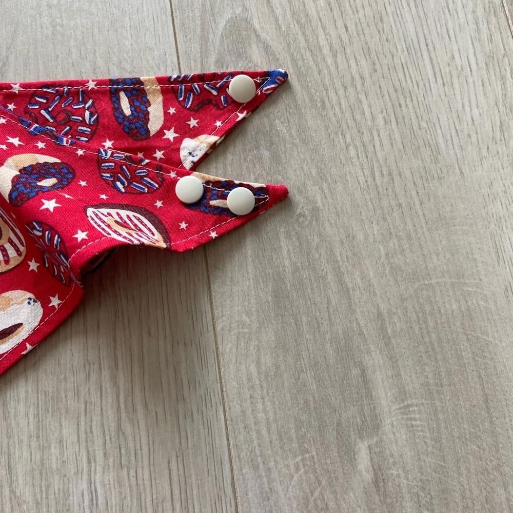 Designer Paw Red Donut Dog Bandana Size ONE SIZE - 5 Thumbnail
