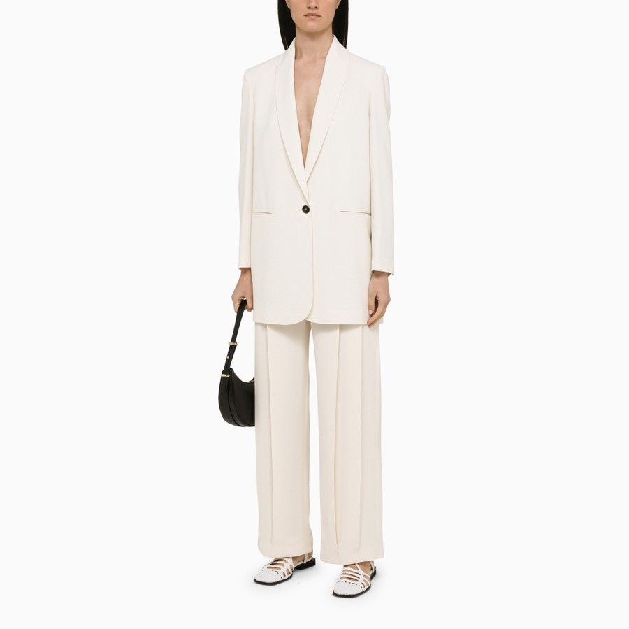 Brunello Cucinelli o1d2blof0824 Single-Breasted Jacket in White Size M / US 6-8 / IT 42-44 - 2 Thumbnail