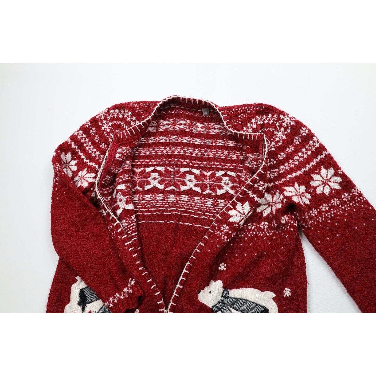 Vintage Vintage 90s Christmas Fair Isle Polar Bear Sweater Size L / US 10 / IT 46 - 8 Thumbnail
