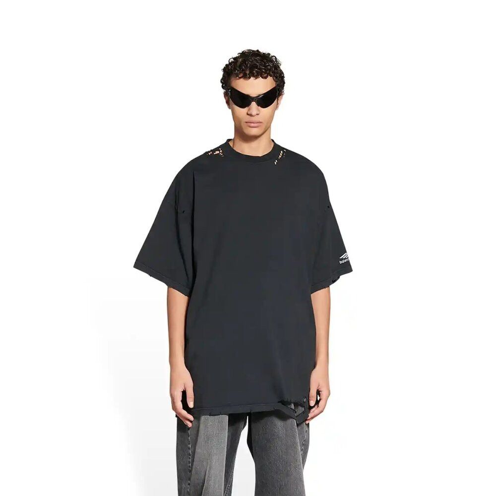 Balenciaga o1in1g1024 3B Sports Icon Repaired T- Shirt Oversized Black Size US S / EU 44-46 / 1 - 3 Thumbnail