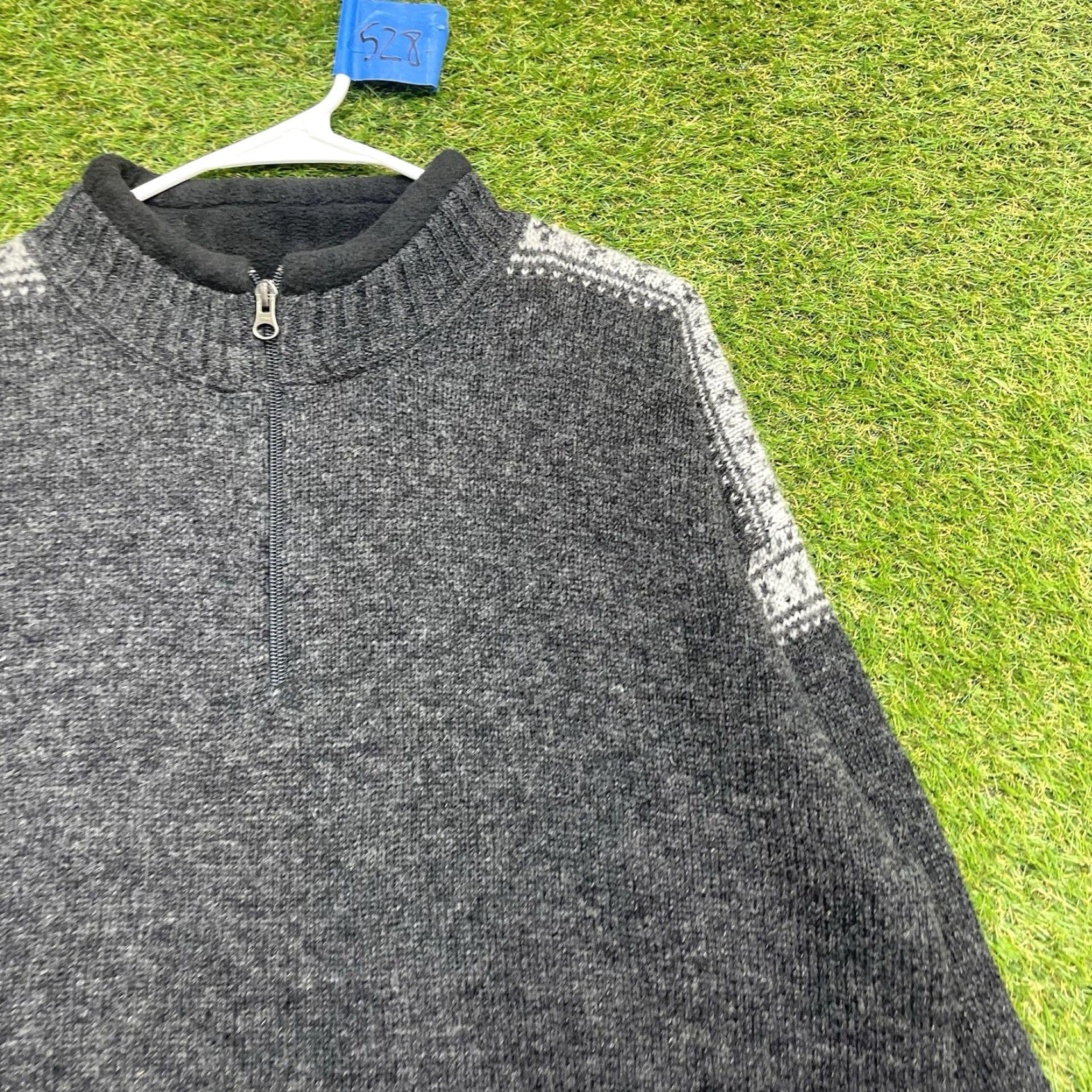 Vintage VINTAGE Woolrich Sweater Mens XL Knit Heather Grey 1/4 Zip 100% Wool Fisherman Geometric 90s Outdoor USA Mens Size US XL / EU 56 / 4 - 3 Thumbnail