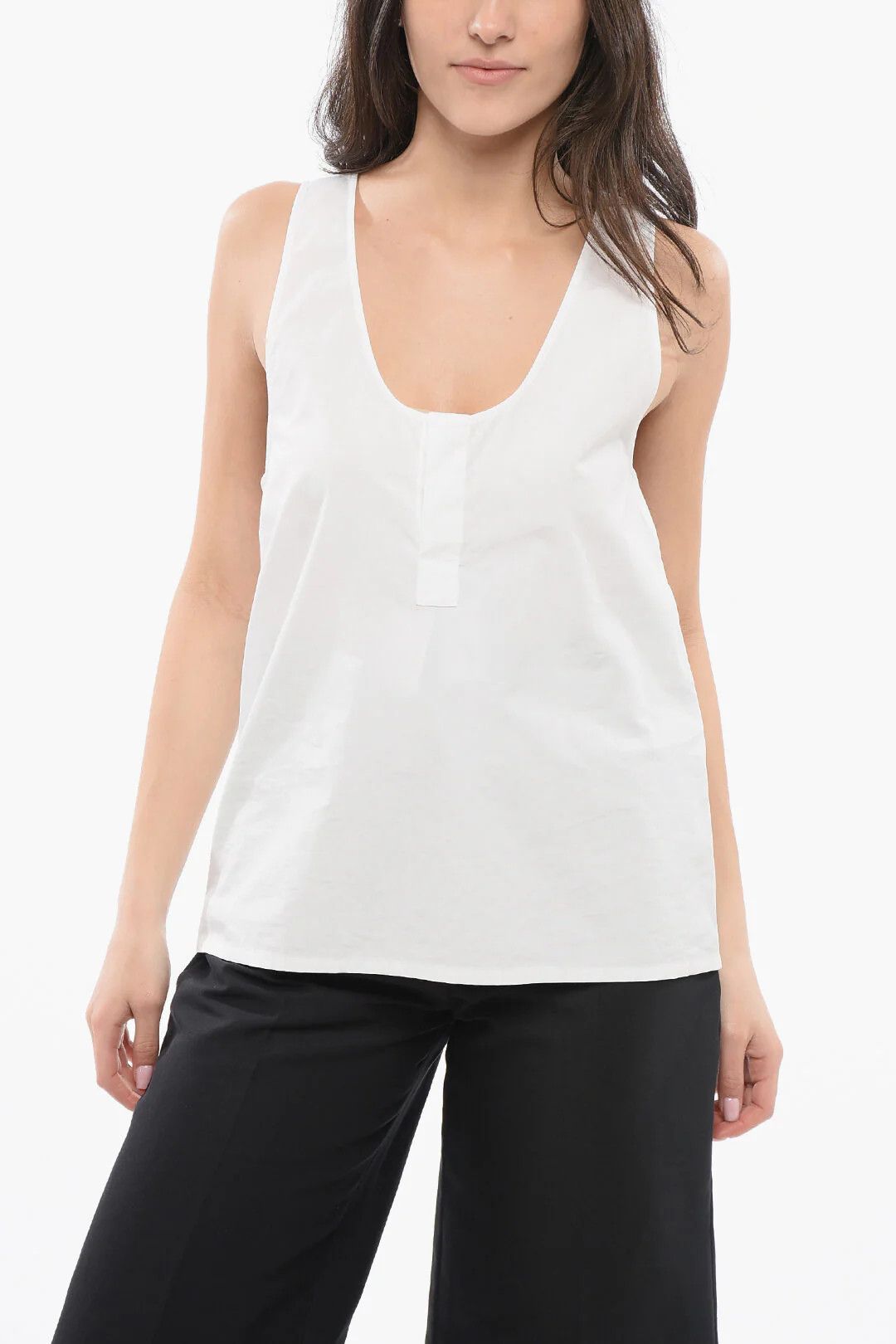 Saint Laurent Paris og1mm0326 Tank Top in White Size M / US 6-8 / IT 42-44 - 1 Thumbnail