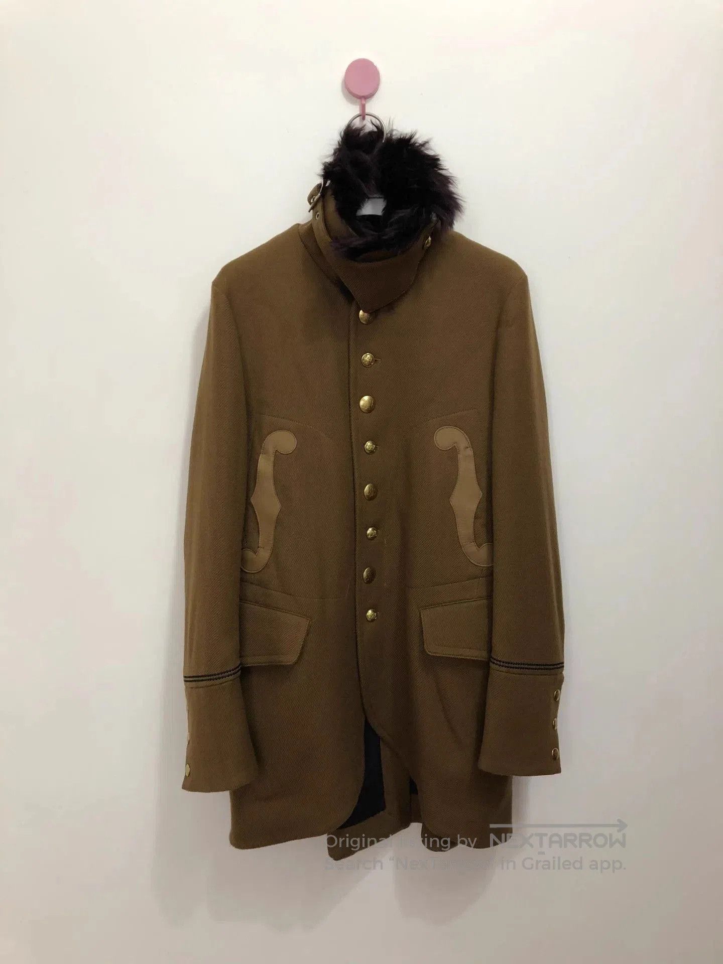 Takahiromiyashita The Soloist. Brown Fur Collar Button-Up Coat Size S. Size US S / EU 44-46 / 1 - 2 Thumbnail
