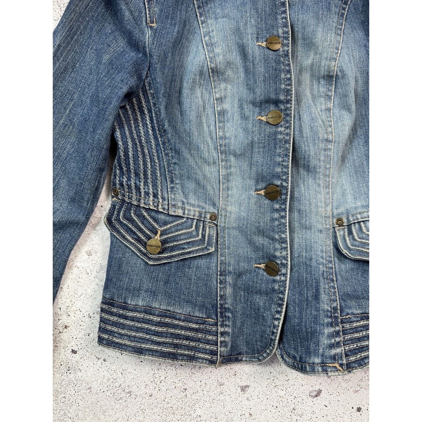 Karen Millen Karen Millen Denim Jacket Avant Garde Womens Rare Size S Size S / US 4 / IT 40 - 5 Thumbnail