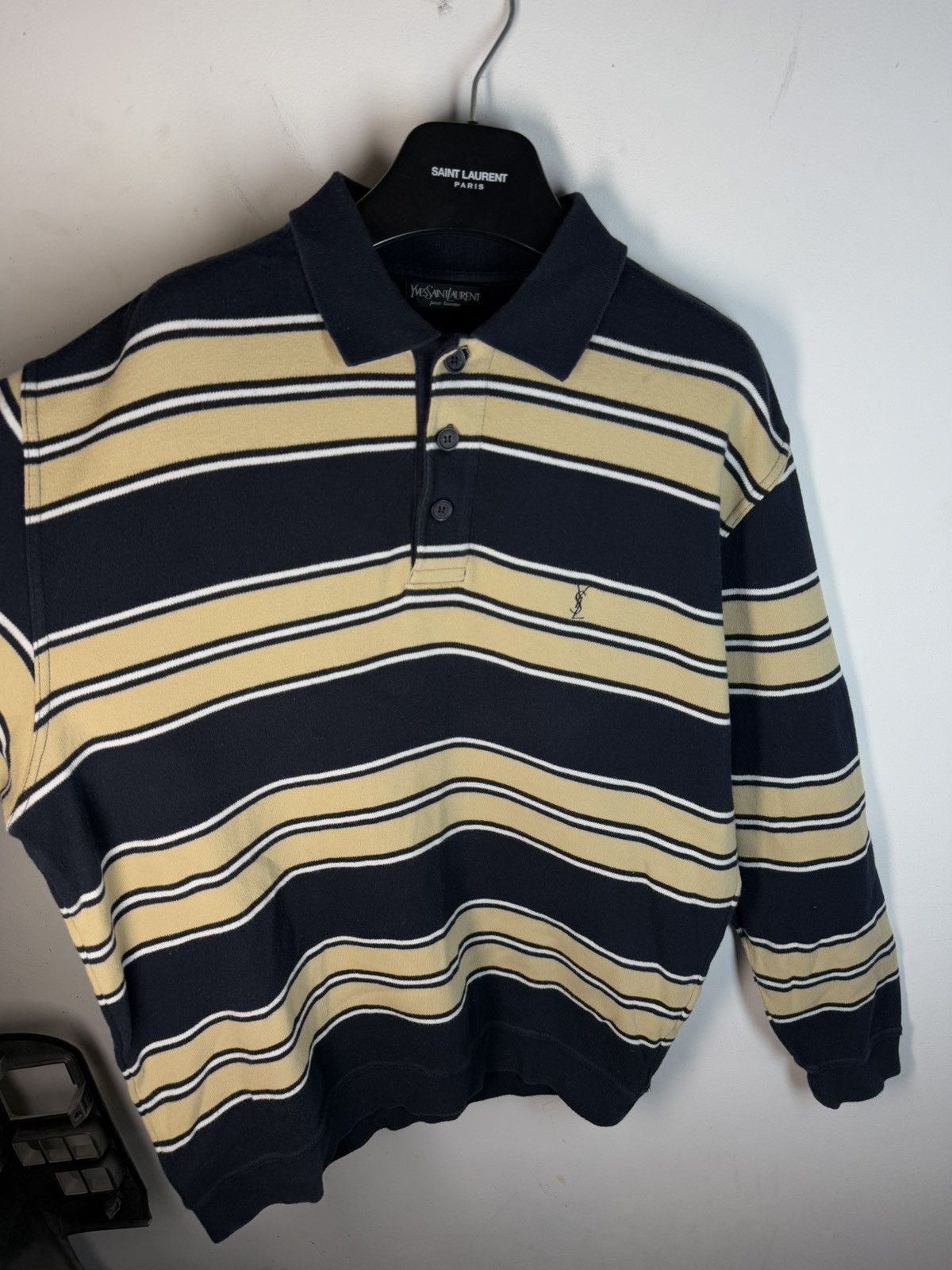 Yves Saint Laurent 90s YSL Sweatshirt 1/4 Button Up Sweater Vintage rare Size US XL / EU 56 / 4 - 13 Thumbnail