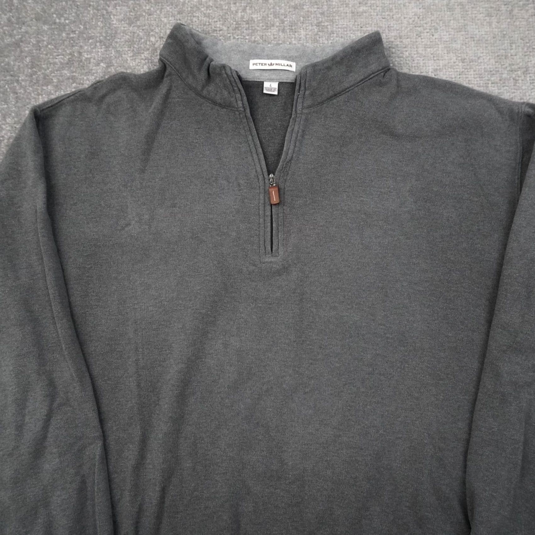 Peter Millar Peter Millar Cotton 1/4 Zip Mens Large Gray Long Sleeve Pullover Sweatshirt Vintage Size US L / EU 52-54 / 3 - 6 Thumbnail