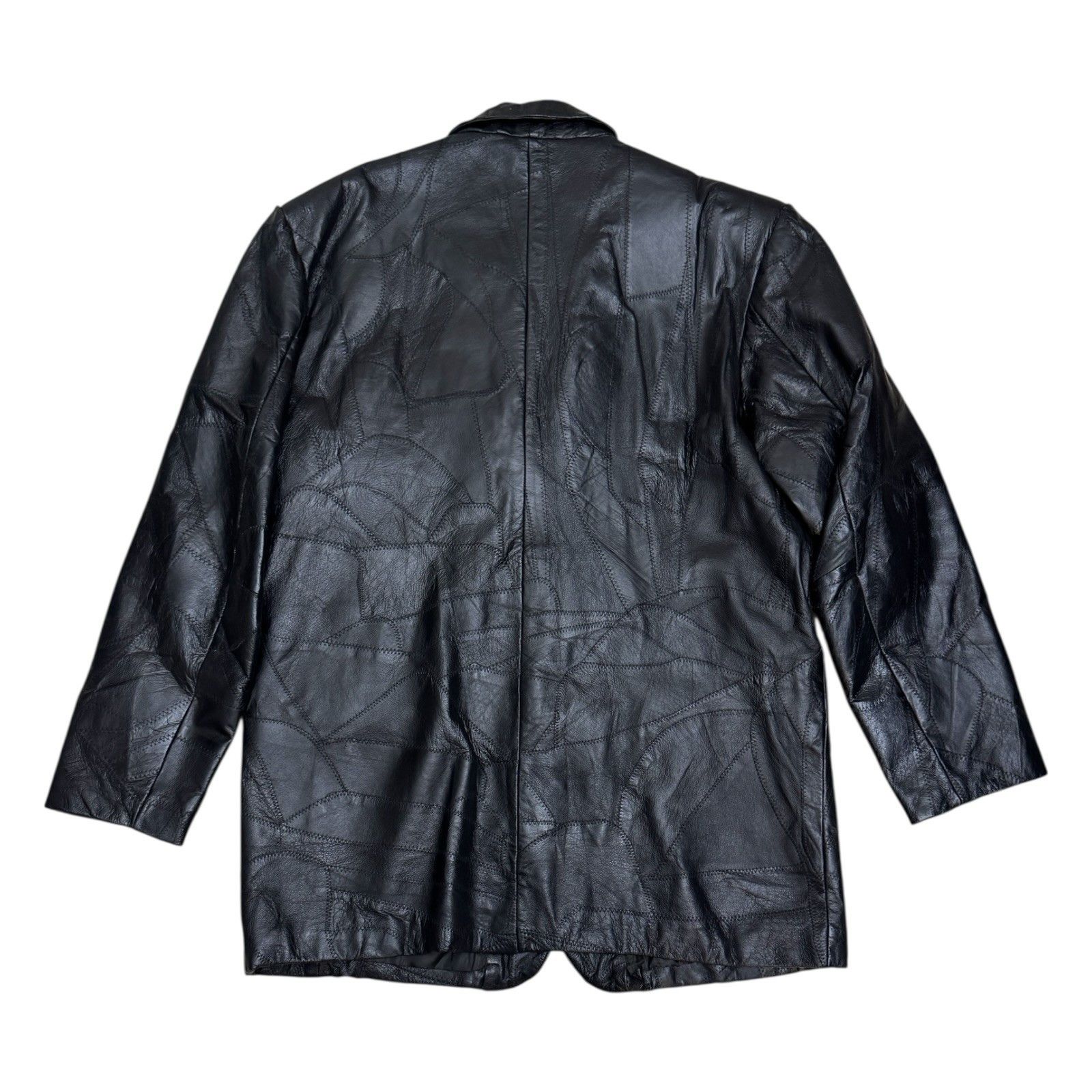 Vintage BAGAZIO Vintage Cross Stitch Genuine Leather Jacket Coat XL Size US XL / EU 56 / 4 - 3 Thumbnail