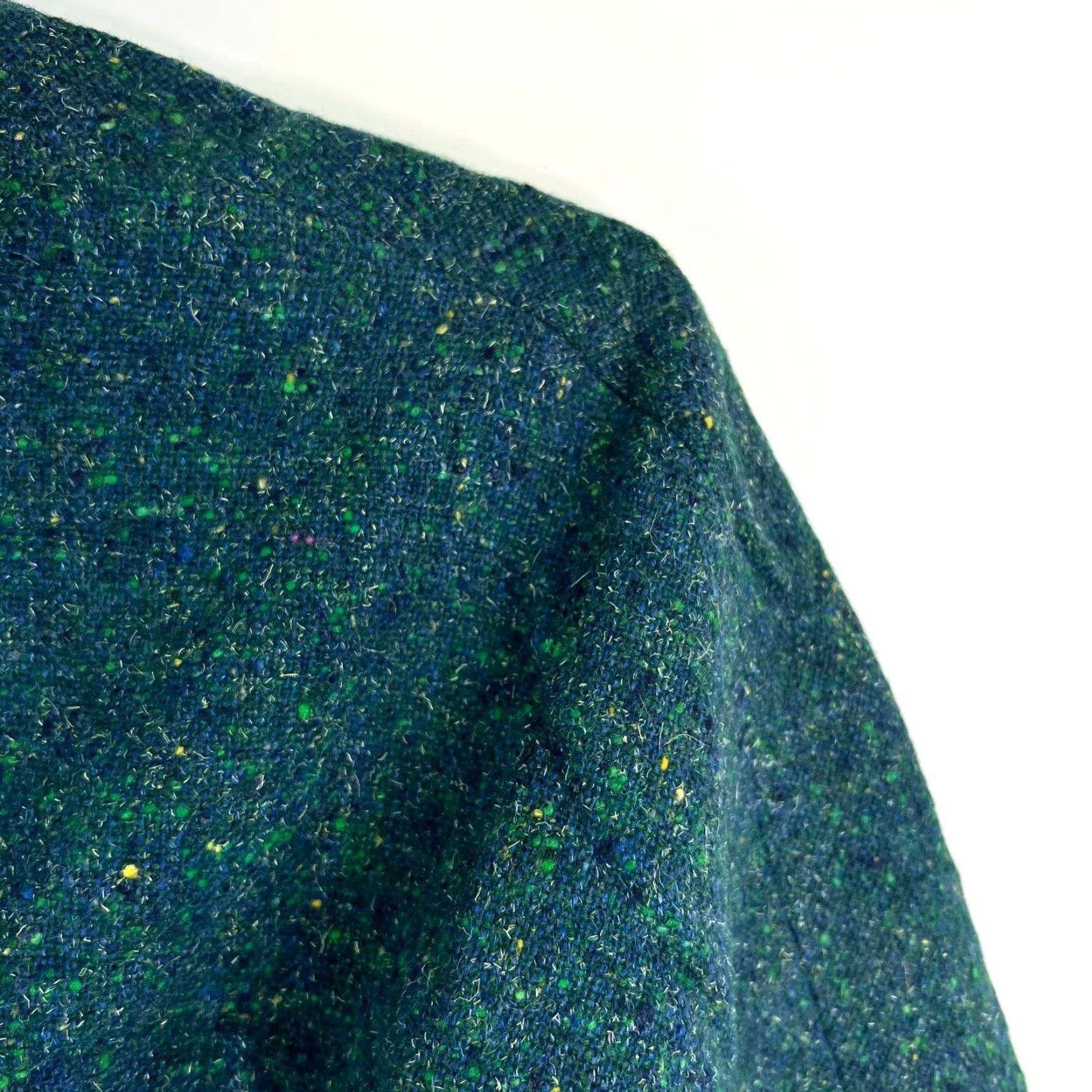 Vogue Vogue Jacket Womens Overcoat M Wool Blend 1/2 Sleeve Green Blue 60's Vintage Designer Regular Jacket Size M / US 6-8 / IT 42-44 - 2 Thumbnail