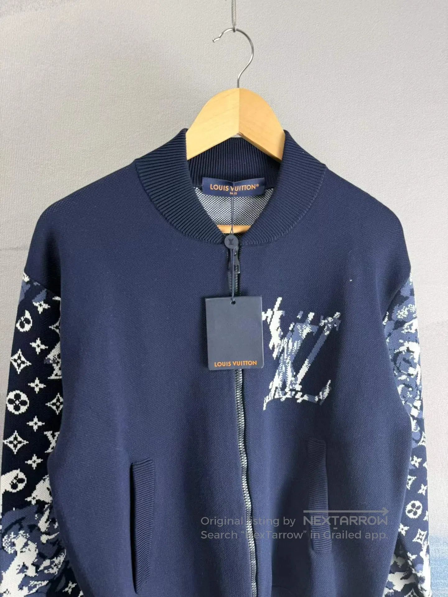 Louis Vuitton Louis Vuitton Dark Blue Pigeon Tapestry Full Print Knit Zi Size US XS / EU 42 / 0 - 2 Thumbnail