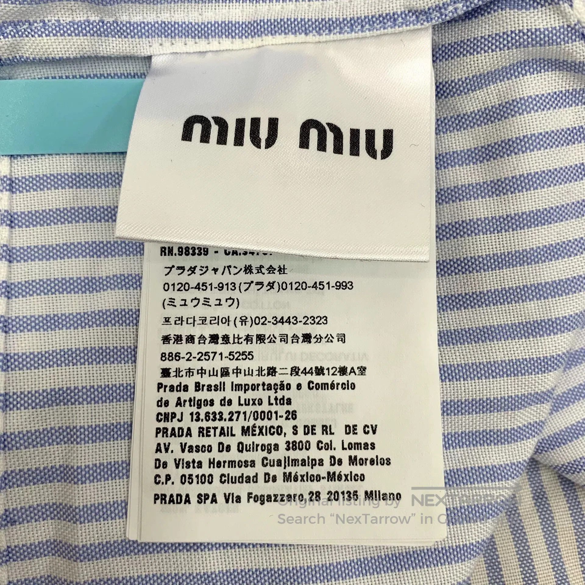 Miu Miu miu miu blue striped collar shirt. Size US M / EU 48-50 / 2 - 6 Thumbnail