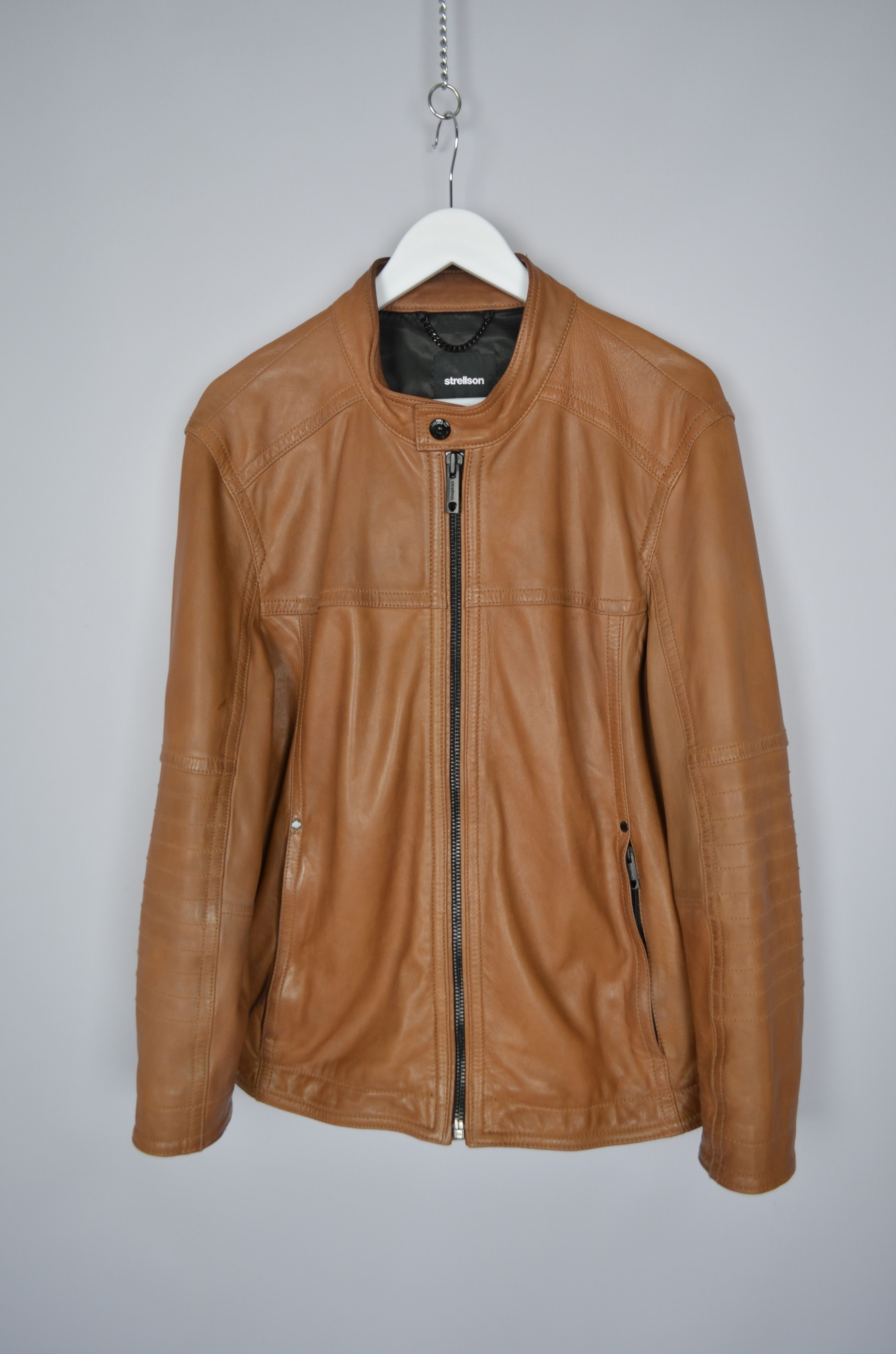 Designer × Strellson Strellson Leather Jacket Cognac Brown Size M Luxury VGC Size US M / EU 48-50 / 2 - 2 Thumbnail