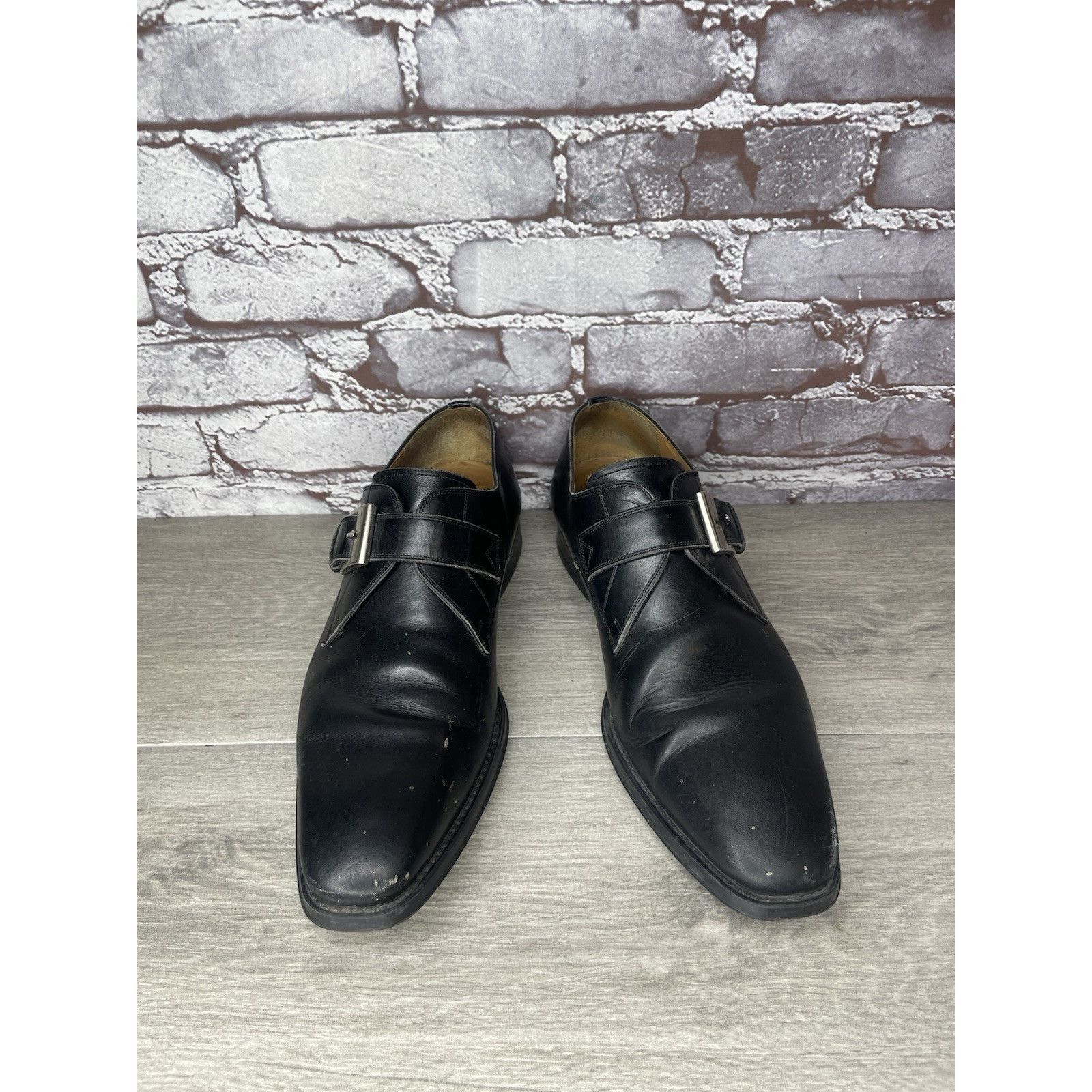 Magnanni Magnanni Black Leather Buckle Monk Strap Loafers Dress Shoes Size US 9.5 / EU 42-43 - 7 Thumbnail