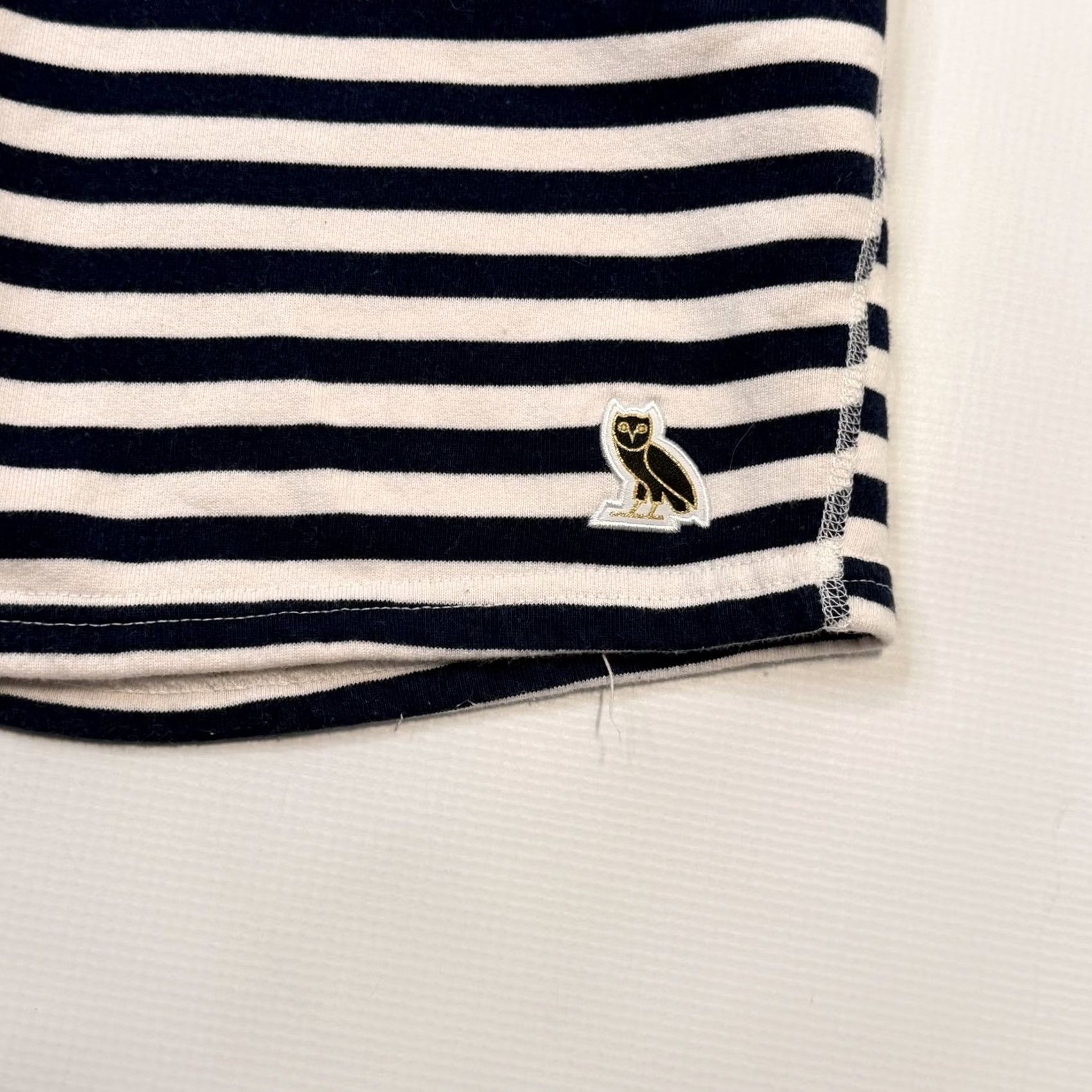 Vintage October's Very Own Shorts Mens Medium Blue White Stripe Fleece Sweat Drawstring Size US 31 - 2 Thumbnail