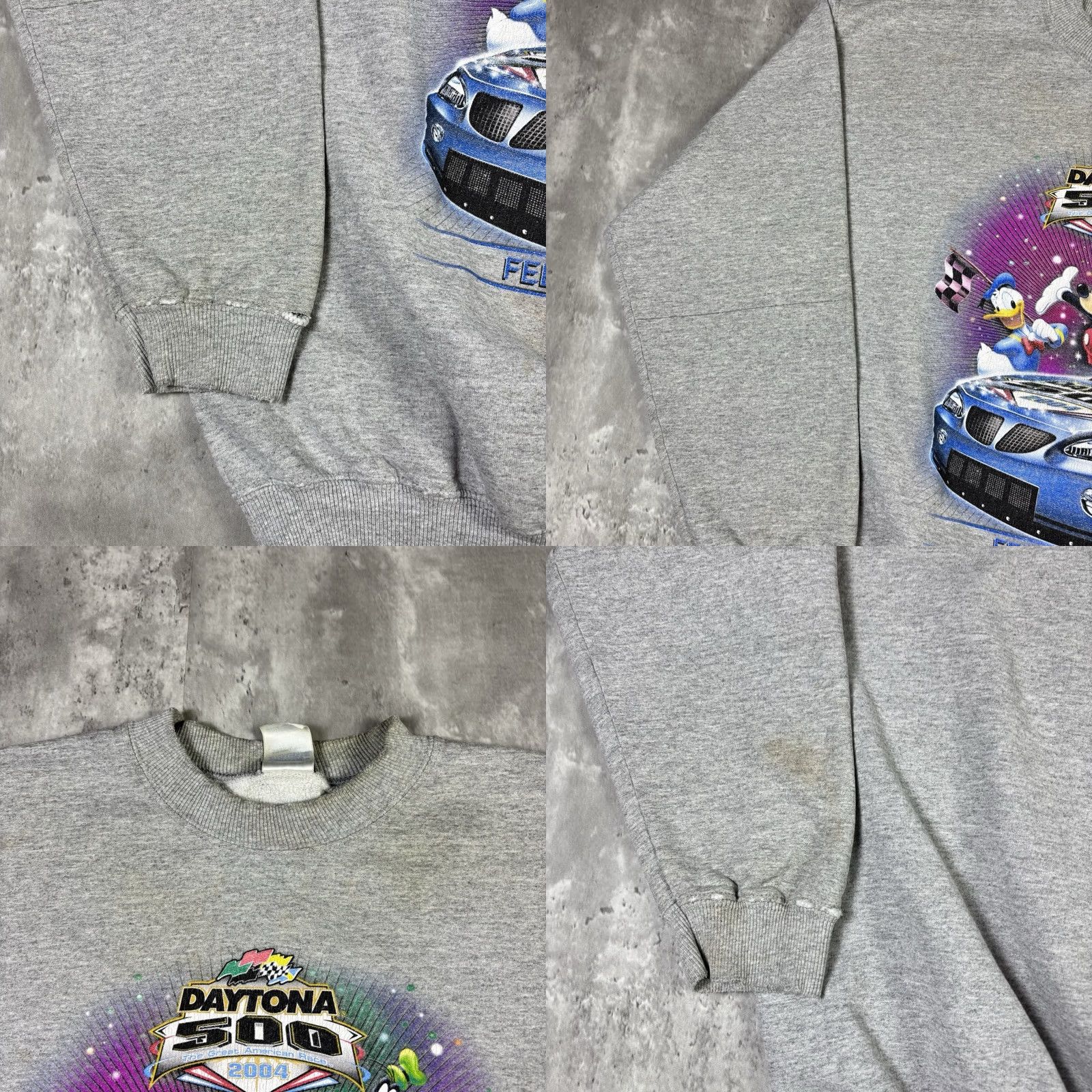 NASCAR VINTAGE NASCAR Disney Sweatshirt Daytona 500 Racing Sweatshirt Adult L Gray Nike Sportswear Pullover Graphic Print Logo Crowned by Cartoon Theme Mens Size US L / EU 52-54 / 3 - 8 Thumbnail