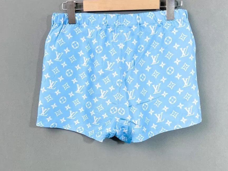 Louis Vuitton Louis Vuitton Blue All Over Logo Shorts 38 Size 27" / US 4 / IT 40 - 2 Thumbnail