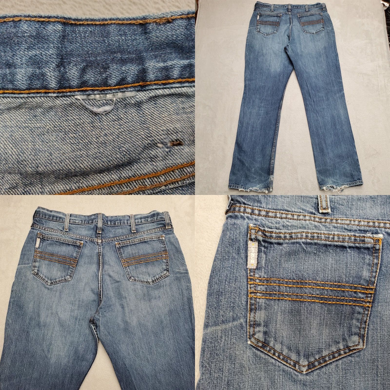 Denime Cinch Jeans Mens 38x33 Blue Faded Denim Silver Label Western Cowboy Ranch Work ShirtType: Jeans Size US 34 / EU 50 - 8 Thumbnail