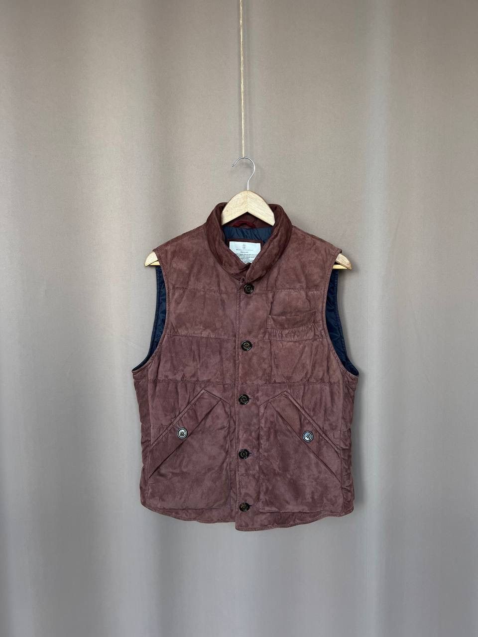 Brunello Cucinelli RRP $3745 Brunello Cucinelli Suede Vest Luxury Mens Size S Size US S / EU 44-46 / 1 - 1 Thumbnail