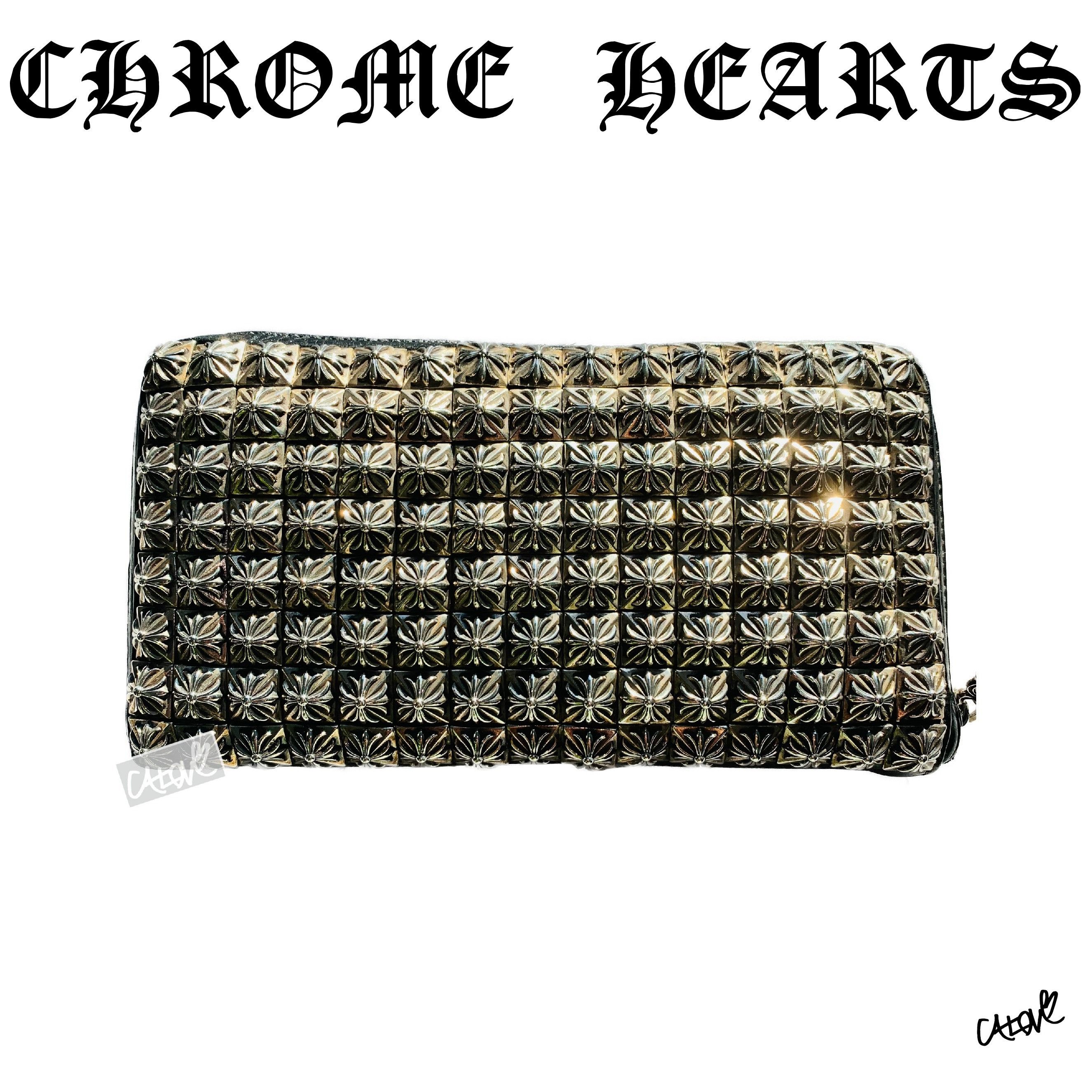 image of Chrome Hearts 'rec F Zip' Wallet (Pyramid Plus Loaded) in Black, Men's