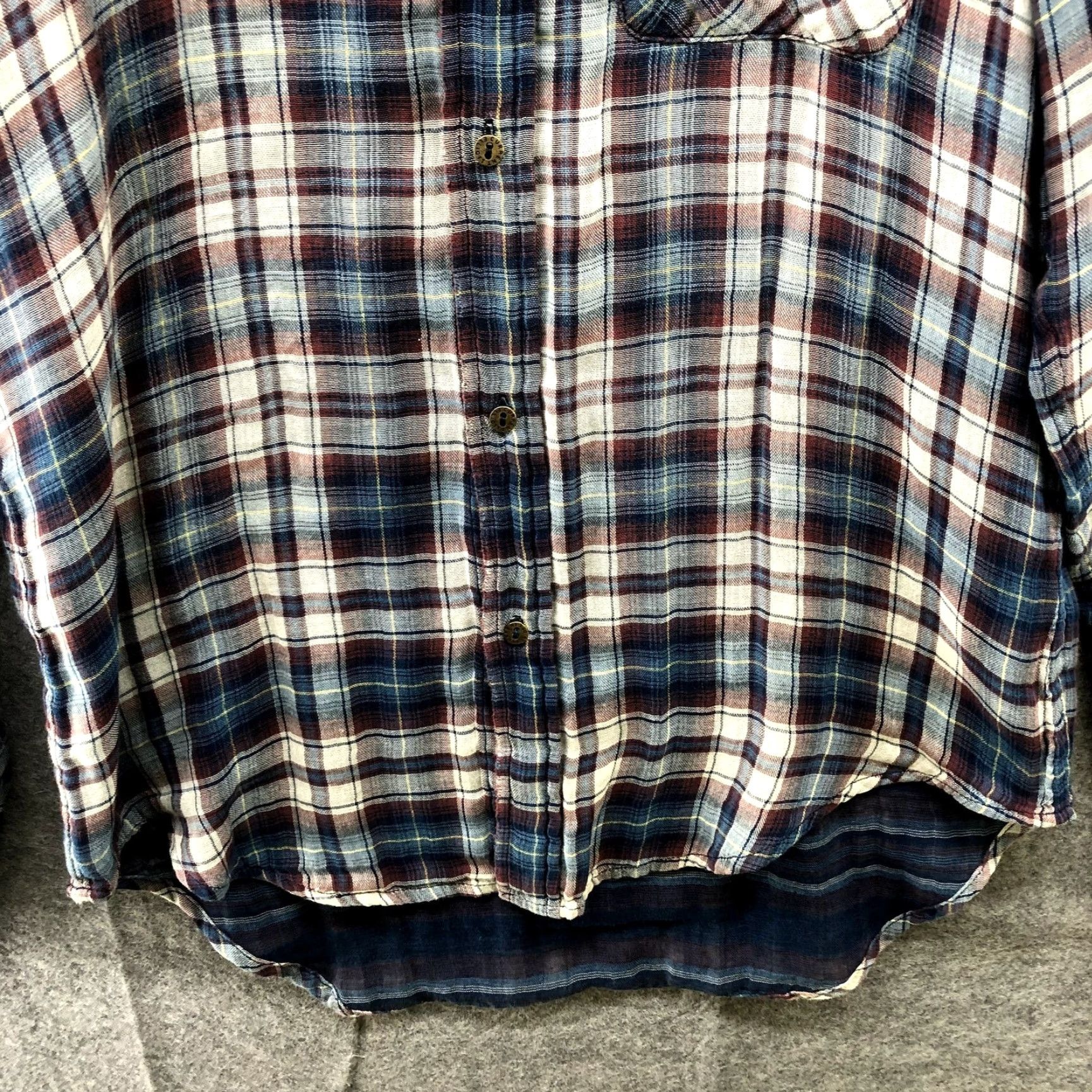 Vintage Current Elliott The Prep School Shirt Undertow Plaid Womens S Oversized Knit Button-Up Blue Casual Bohemian Grunge School 90s Womens Size S / US 4 / IT 40 - 4 Thumbnail
