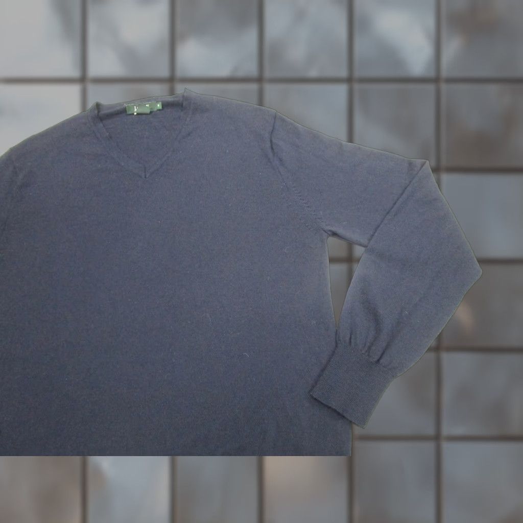 J.Crew J Crew Sweater Mens Medium Blue Italian Merino V Neck Lightweight Knit Pullover Size US M / EU 48-50 / 2 - 1 Thumbnail
