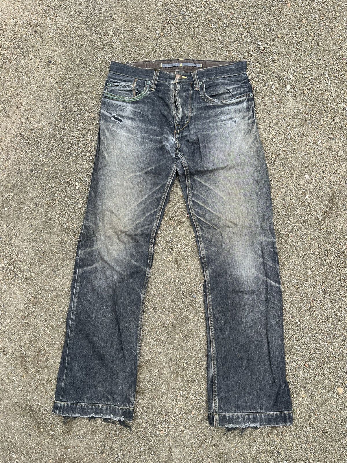 image of If Six Was Nine Vintage Jeans Sabi Sabi Distressed Special Edition in Black, Men's (Size 32)