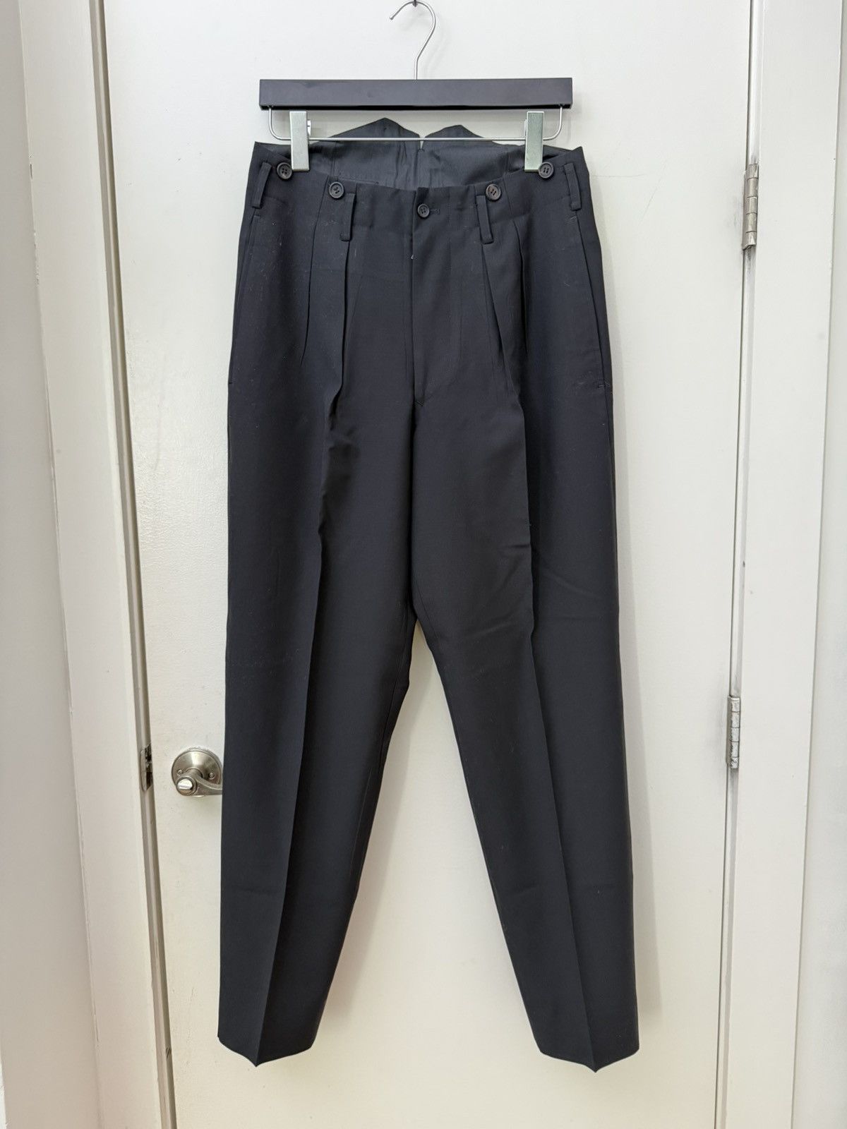 Yohji Yamamoto 90s Wide Tapered Trousers Size US 30 / EU 46 - 2 Thumbnail