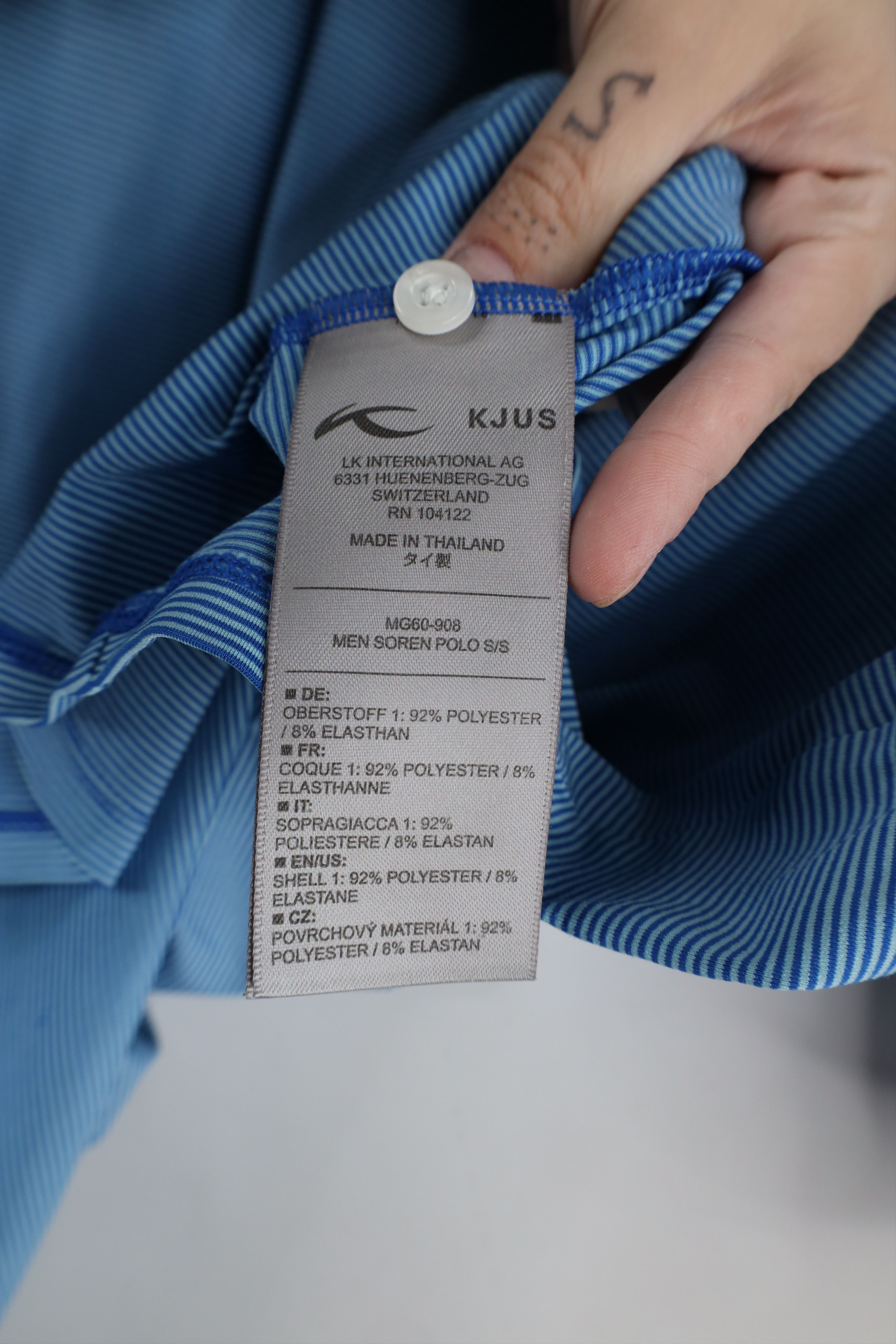 KJUS × Vintage Kjus Striped Short Sleeve Collared Golf Polo Shirt Blue Size US L / EU 52-54 / 3 - 8 Thumbnail