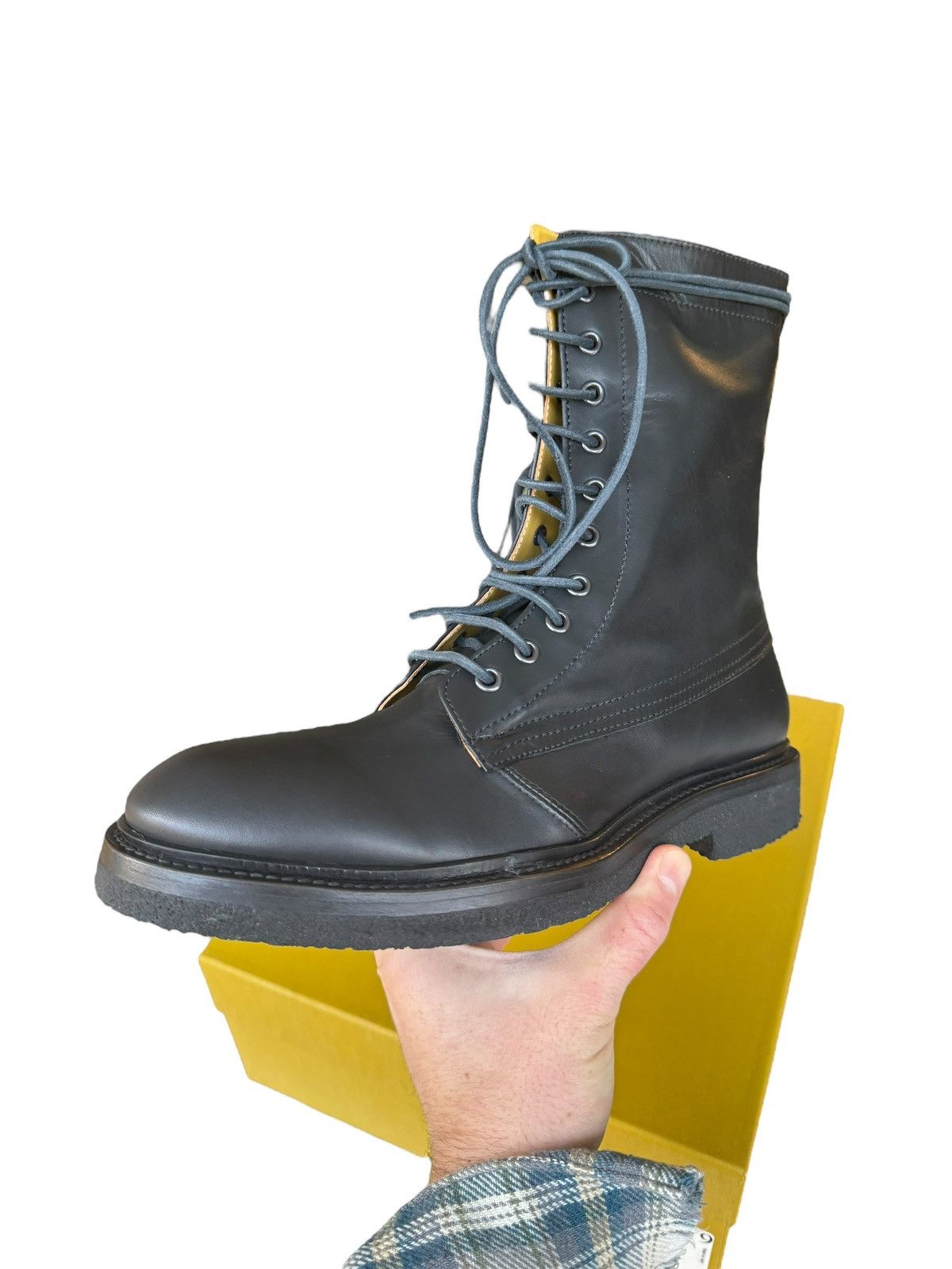Rhude Combat Boot Matte Italian Leather (Black) Size US 9 / EU 42 - 3 Thumbnail