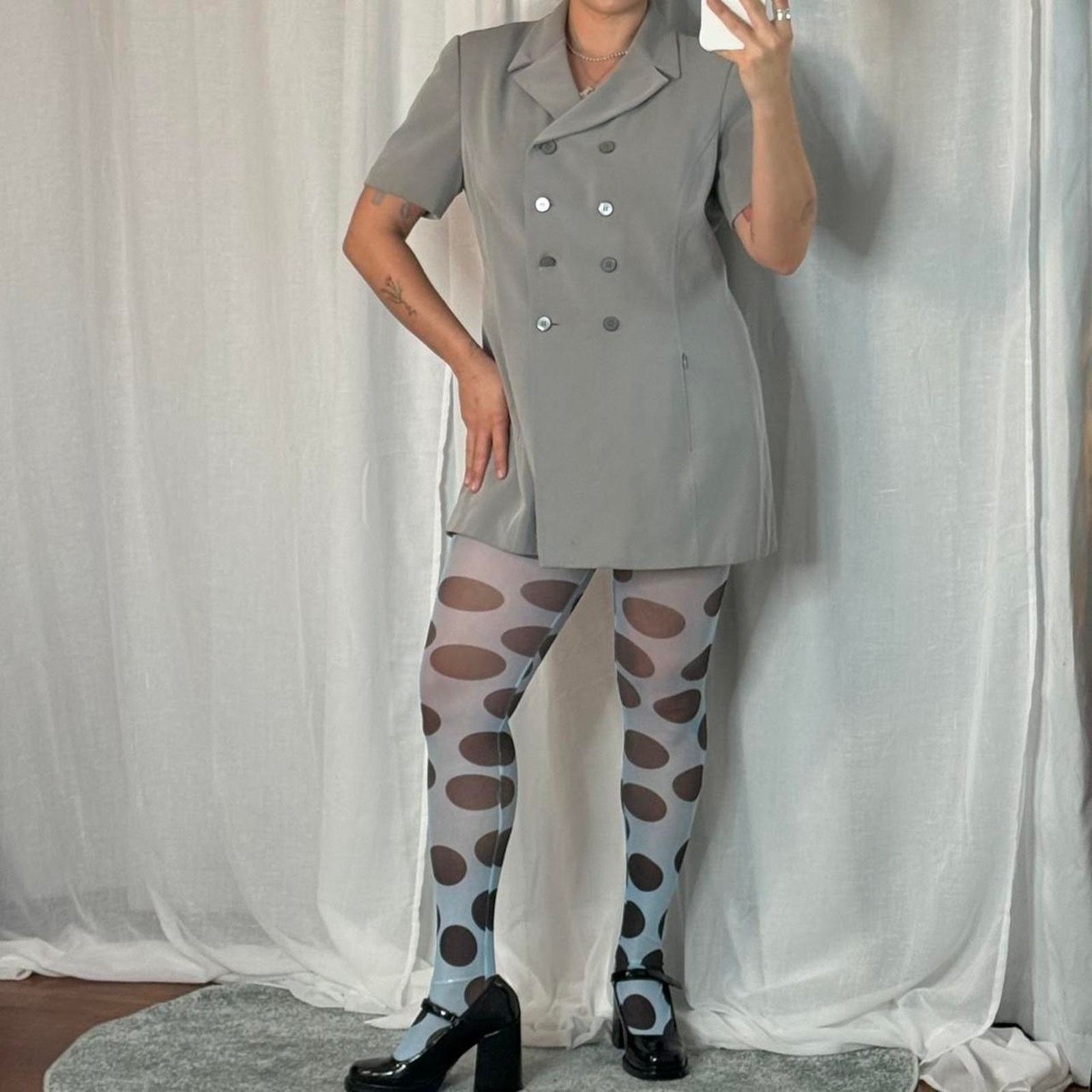 Kasper Vintage Double-Breasted Blazer Dress ✿ Size L / US 10 / IT 46 - 2 Thumbnail