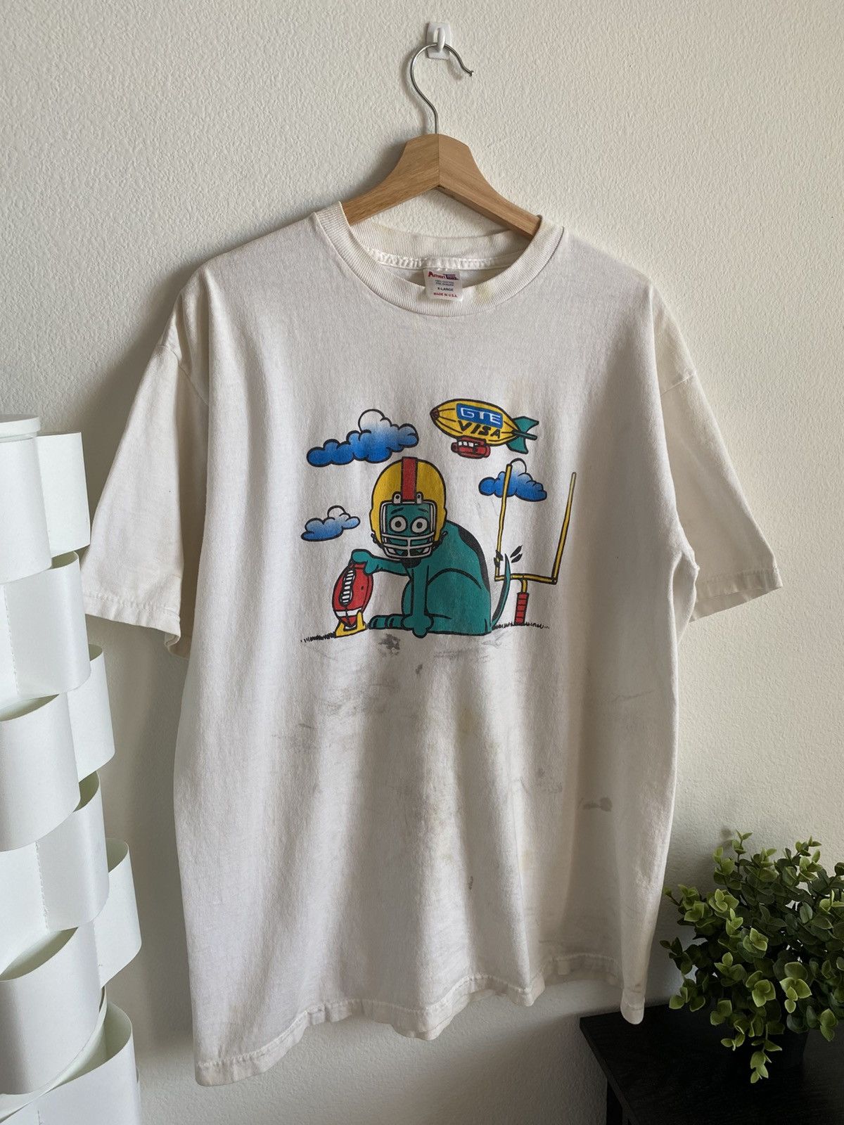 Other Vintage 90s Funny Football Dog Tee Size US XL / EU 56 / 4 - 2 Thumbnail