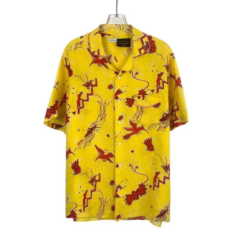 Loewe Loewe Yellow animal print linen collar single button short Size M / US 6-8 / IT 42-44 - 1 Thumbnail