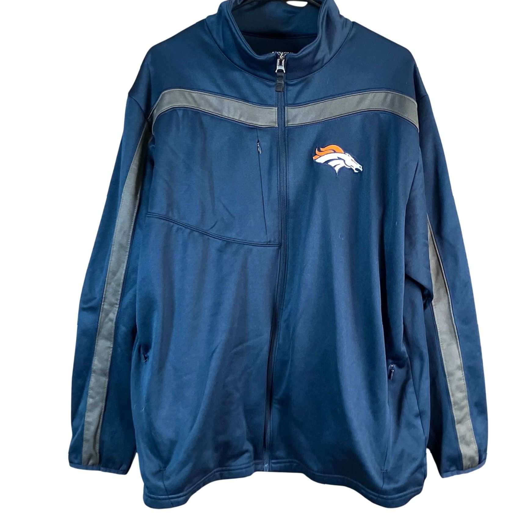 Vintage Antigua Denver Broncos Track Full Zip Mock Neck Jacket Blue XL Men Size US XL / EU 56 / 4 - 2 Thumbnail