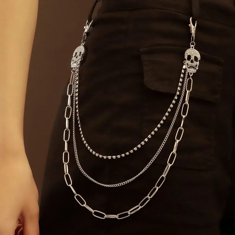 Vintage Layered Chain Skull Size ONE SIZE - 1 Thumbnail