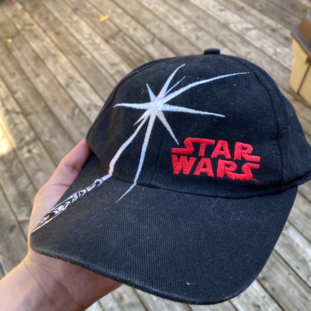 Star Wars Vintage 1996 Star Wars Embroidered Baseball Hat Cap Black R Size ONE SIZE - 3 Thumbnail