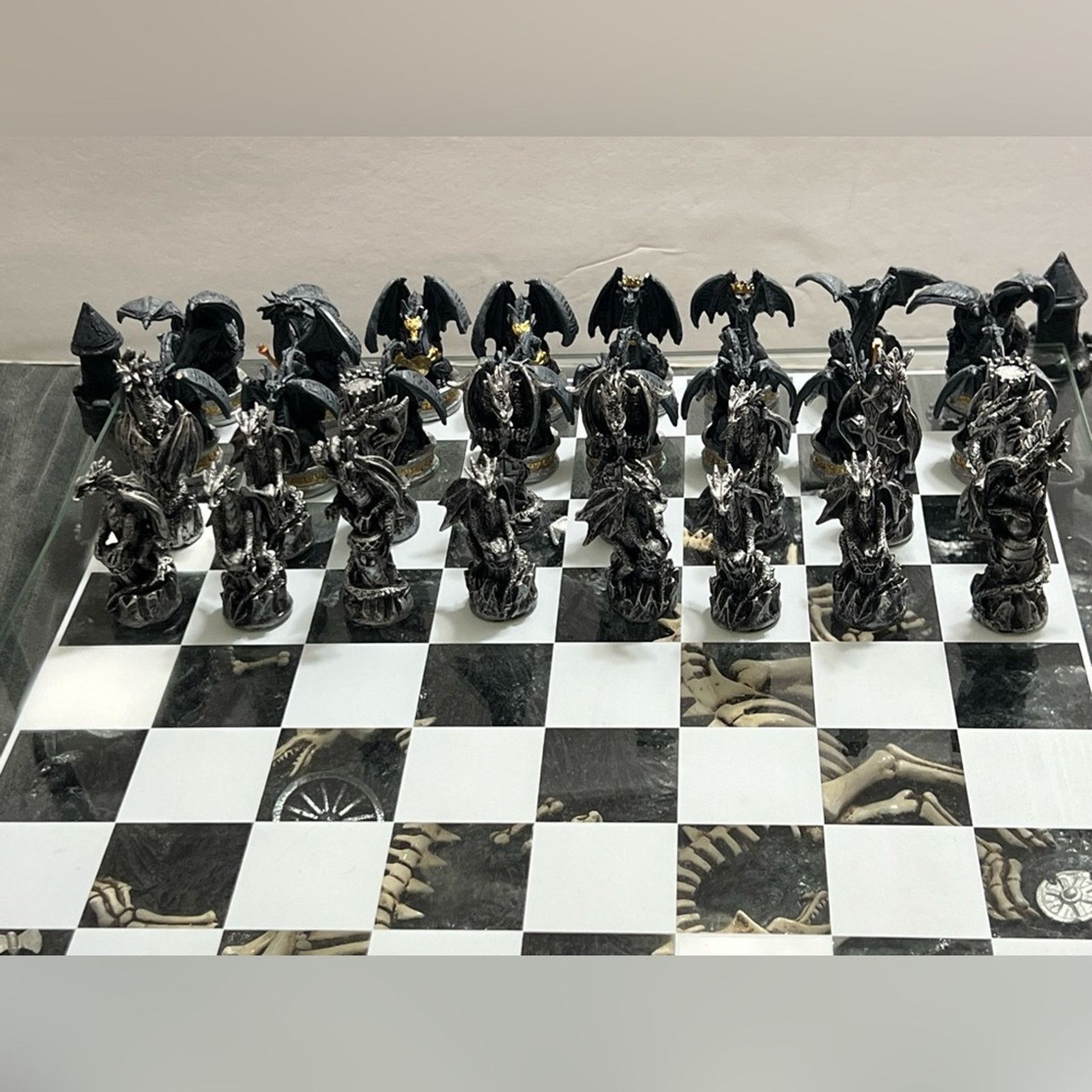 Other Chess Set Base 3D Dragons Fantasy Glass Board - 4 SETS Size ONE SIZE - 13 Thumbnail