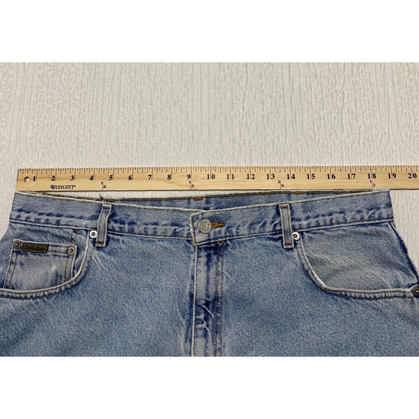 Calvin Klein VINTAGE Calvin Klein Jeans Mens 5-Pocket Denim 38x30 Stone Wash Blue 80s 90s USA Relaxed Wide-Leg Shirt? Size US 37 - 5 Thumbnail