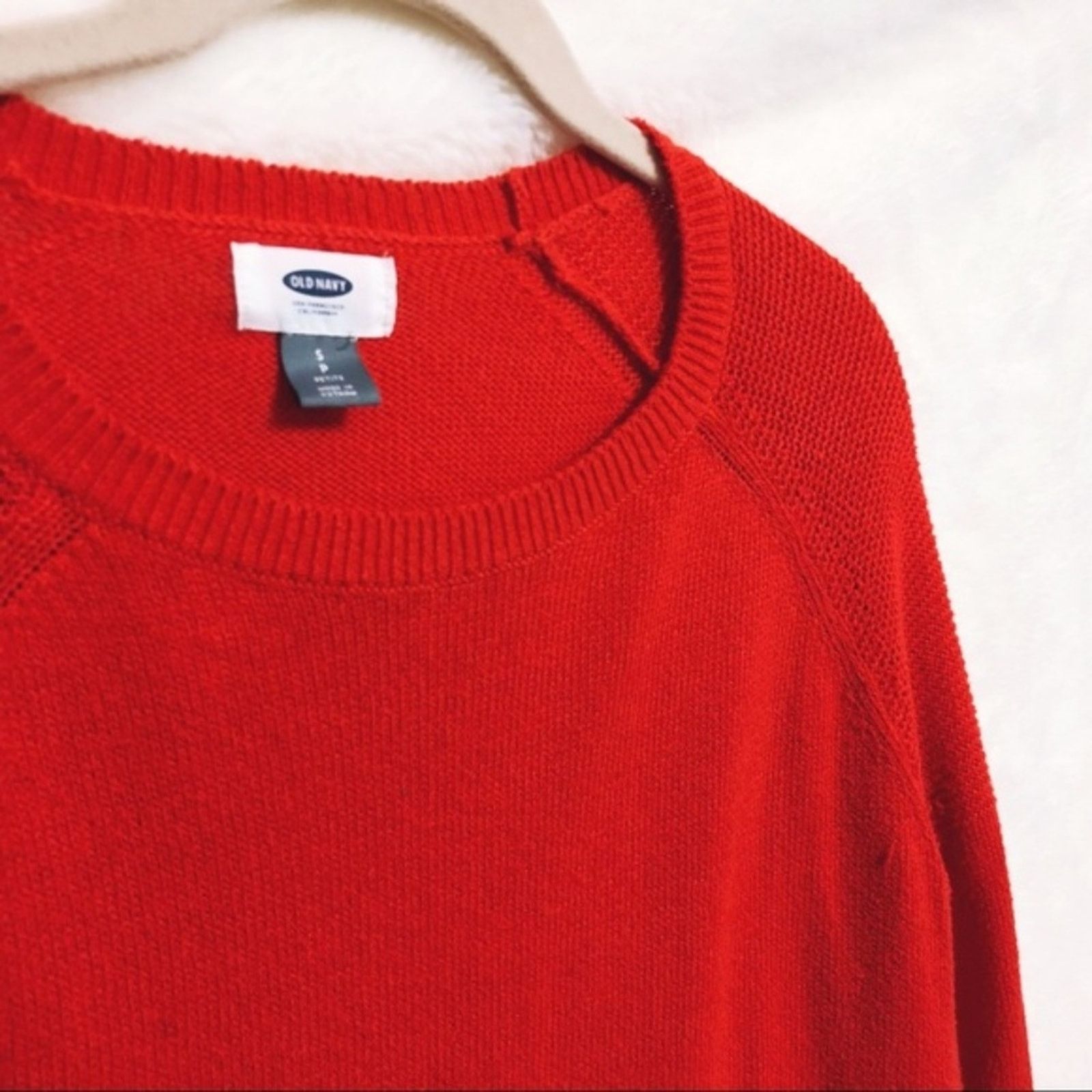 Old Navy Old Navy Bright Red Knitted Long Sleeve Sweater Size S / US 4 / IT 40 - 5 Thumbnail
