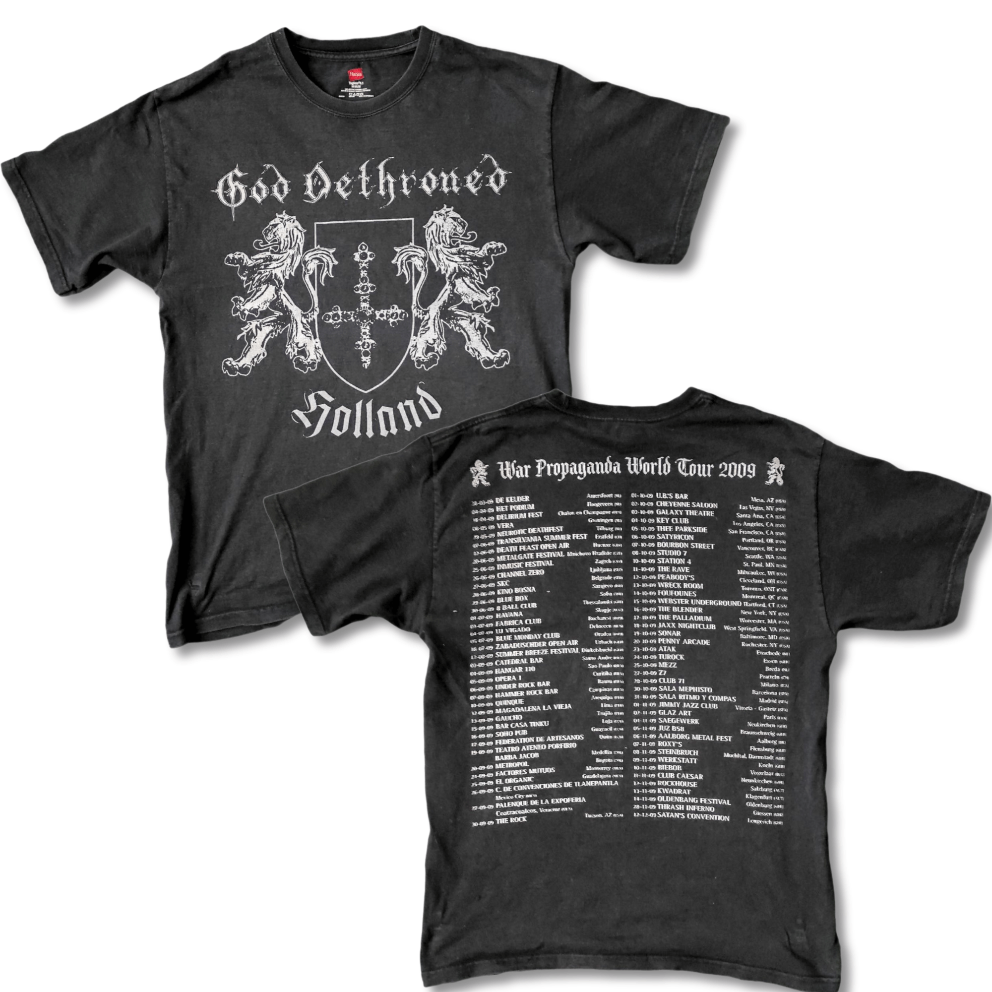 Band Tees Justice World Tour Shirt 2012 Ed Banger Records Men's
