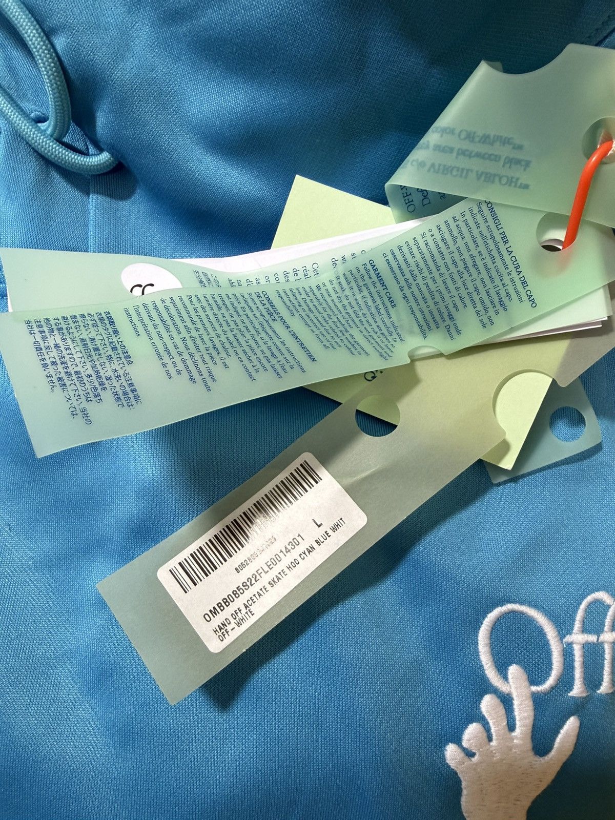 Off-White Off-White Hand Logo Hoodie Blue Size US L / EU 52-54 / 3 - 7 Thumbnail